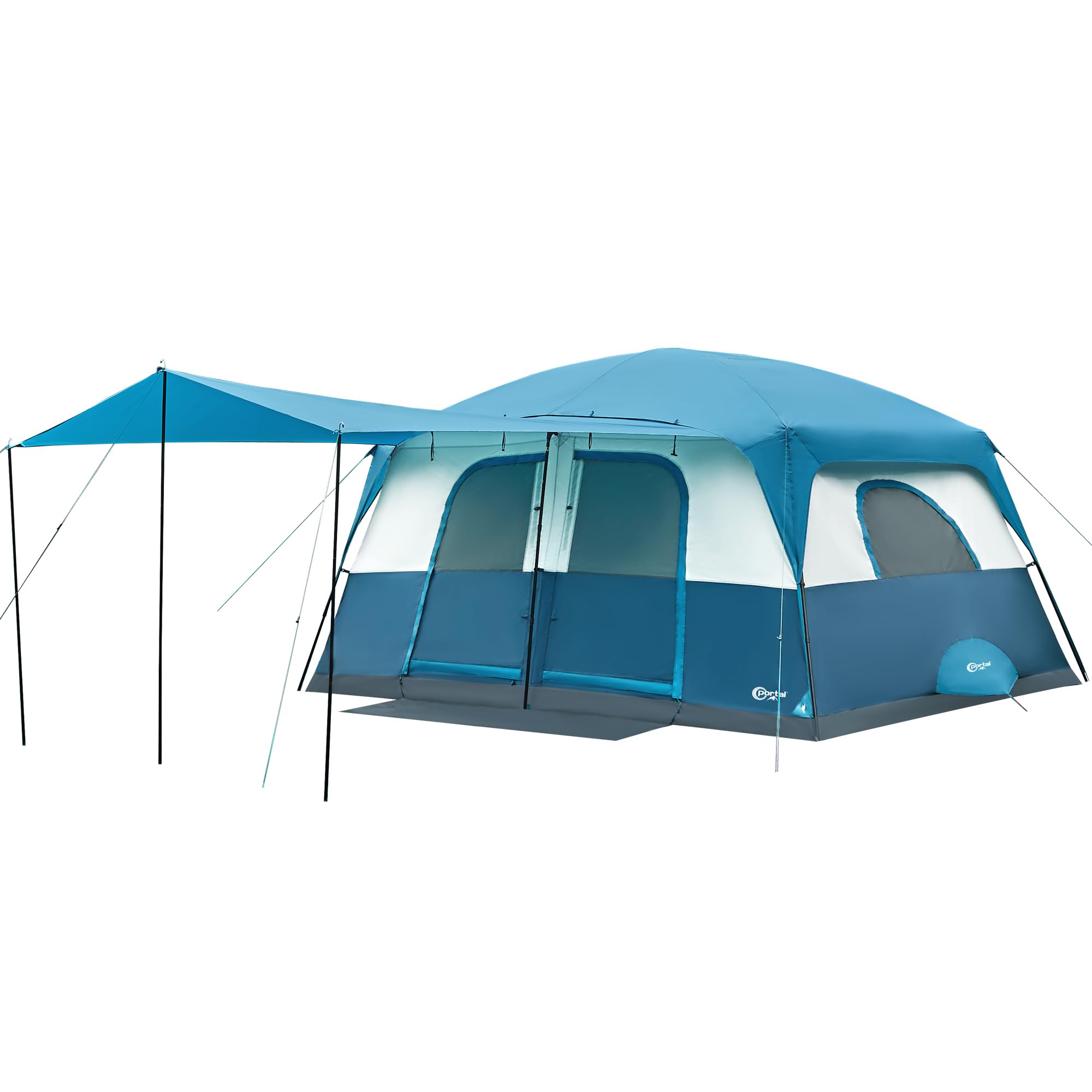 PORTAL 6 | 8 | 10 Person Family Camping Tent with Porch - Spacious Waterproof Tent with High Ceiling & Great Ventilation for Outdoor Adventures, Backyard Camping & Family Gatherings
