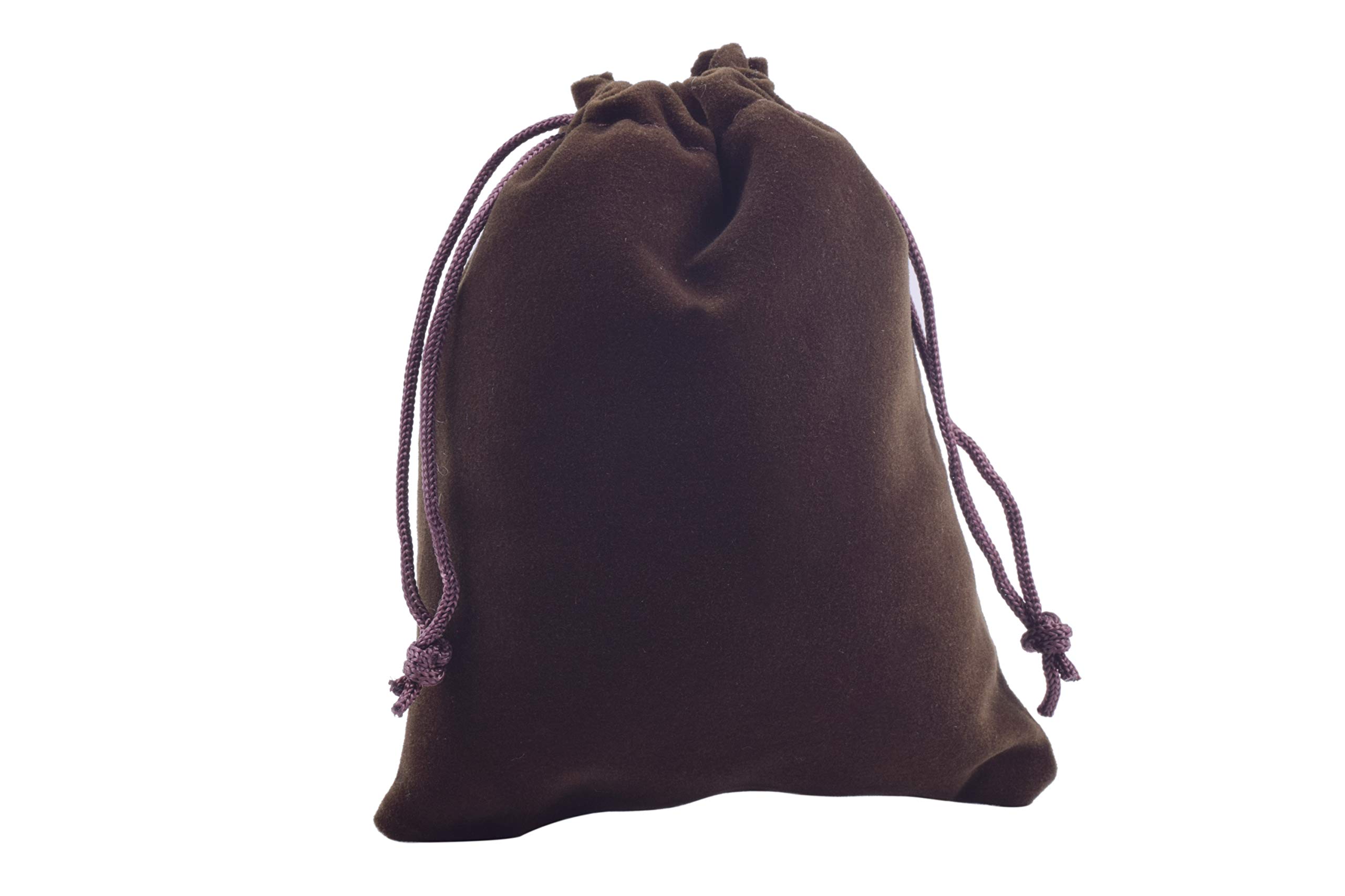 Sansam 50pcs Small Brown Velvet Drawstring Bags for Jewelry Storage, Wedding Favors, Party Gifts, Candy Bags - 2.8x3.6 Inch - Perfect for Bridal Shower, Birthday Party & Holiday Treats