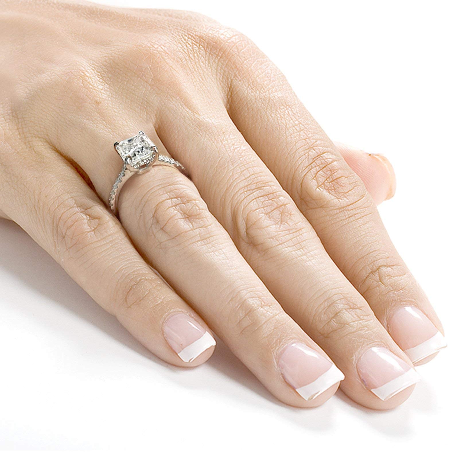 Kobelli Radiant-Cut Moissanite Engagement Ring 3.1 CTW 14K White Gold - Perfect for Proposals, Weddings & Anniversary Gifts