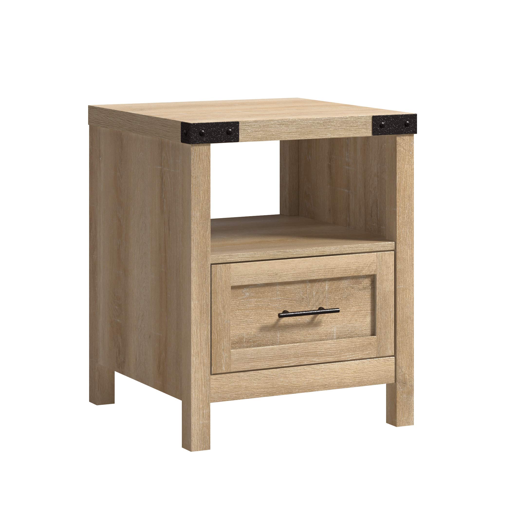 Sauder Bridge Acre Rustic Farmhouse Side Table - Orchard Oak Finish - Perfect for Living Room, Bedroom, or Home Office Decor