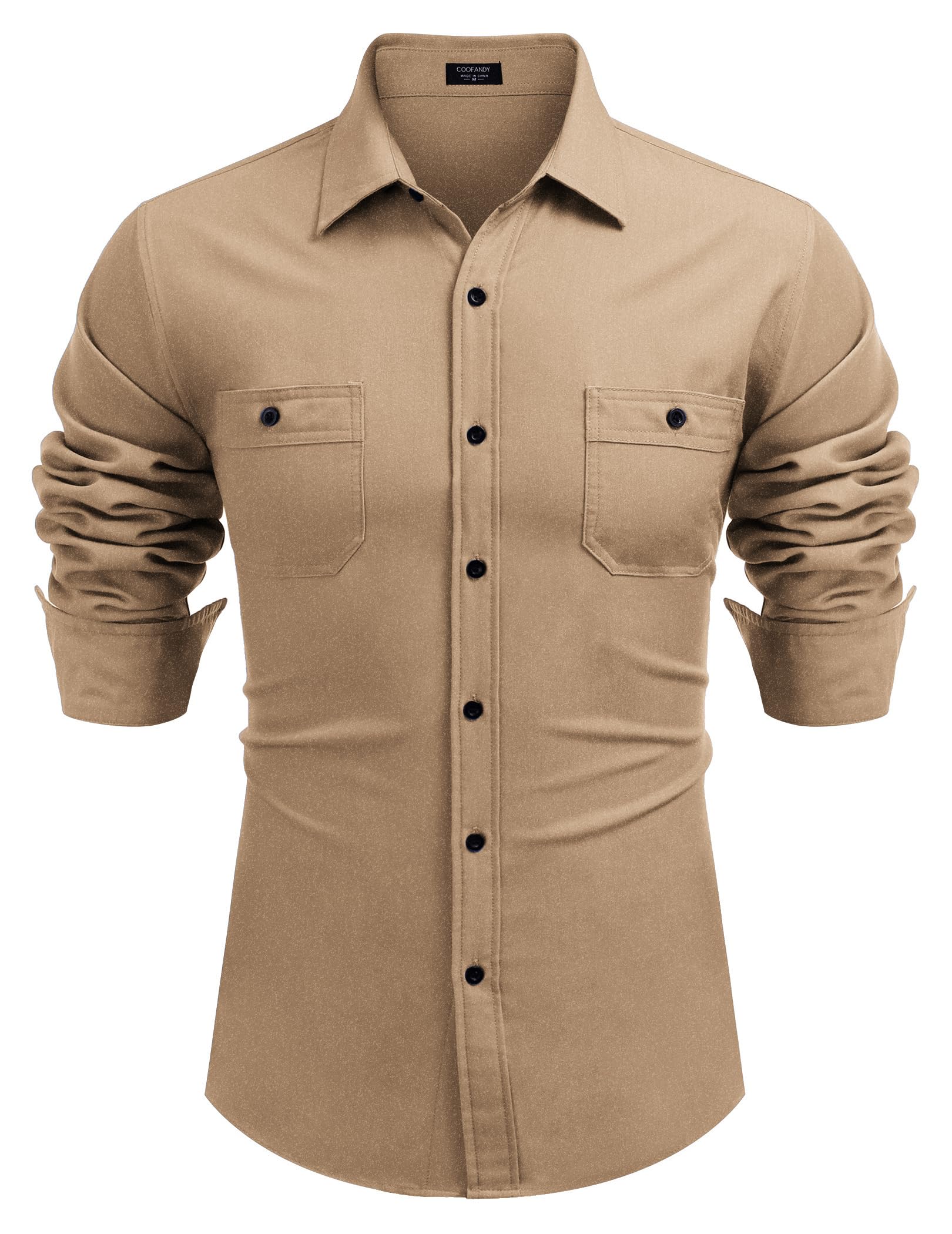 COOFANDY Men's Casual Button Down Shirts - Long Sleeve Wrinkle-Free Dress Shirts for Office, Business & Everyday Wear | Comfortable Untucked Fit for Work & Social Events