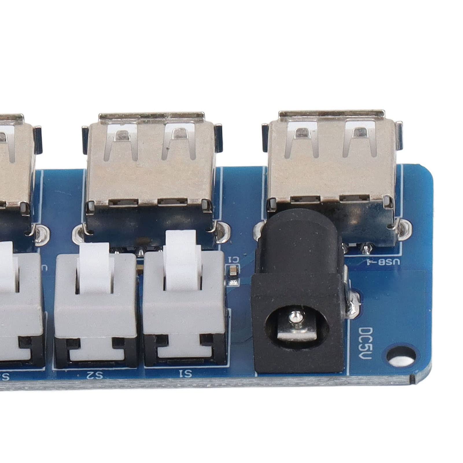 4-Port USB Hub Splitter Module with 5V Power & Button Control - Mini USB Expander for Laptop, PC, Gaming Setup & Home Office Accessories