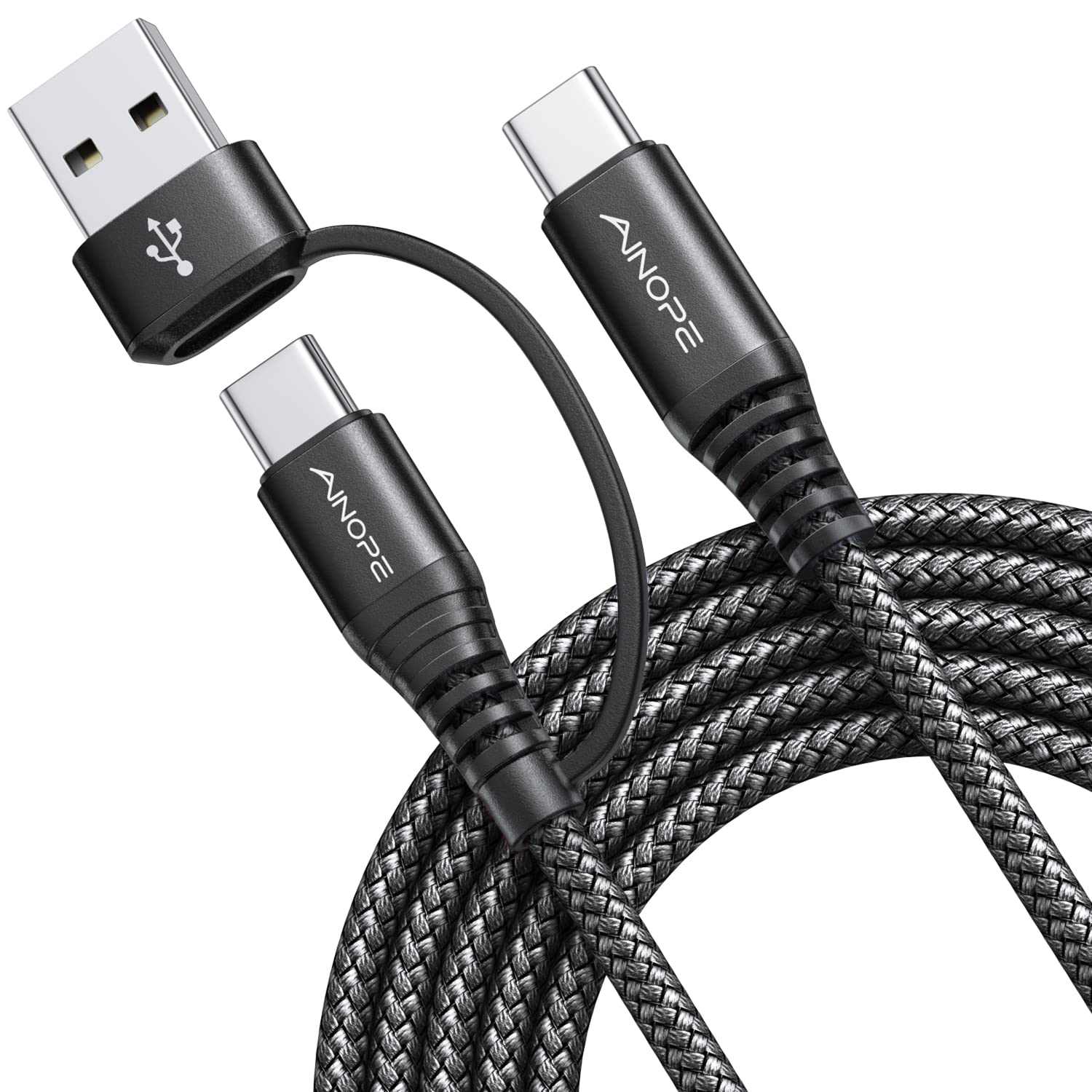 AINOPE USB C Fast Charger Cable 10FT, 3.1A Nylon Braided Type C Charger for iPad Pro/Air/Mini 6, MacBook Pro/Air, Samsung Galaxy S22/S21/S10/Note - Perfect for Home, Office & Travel Charging