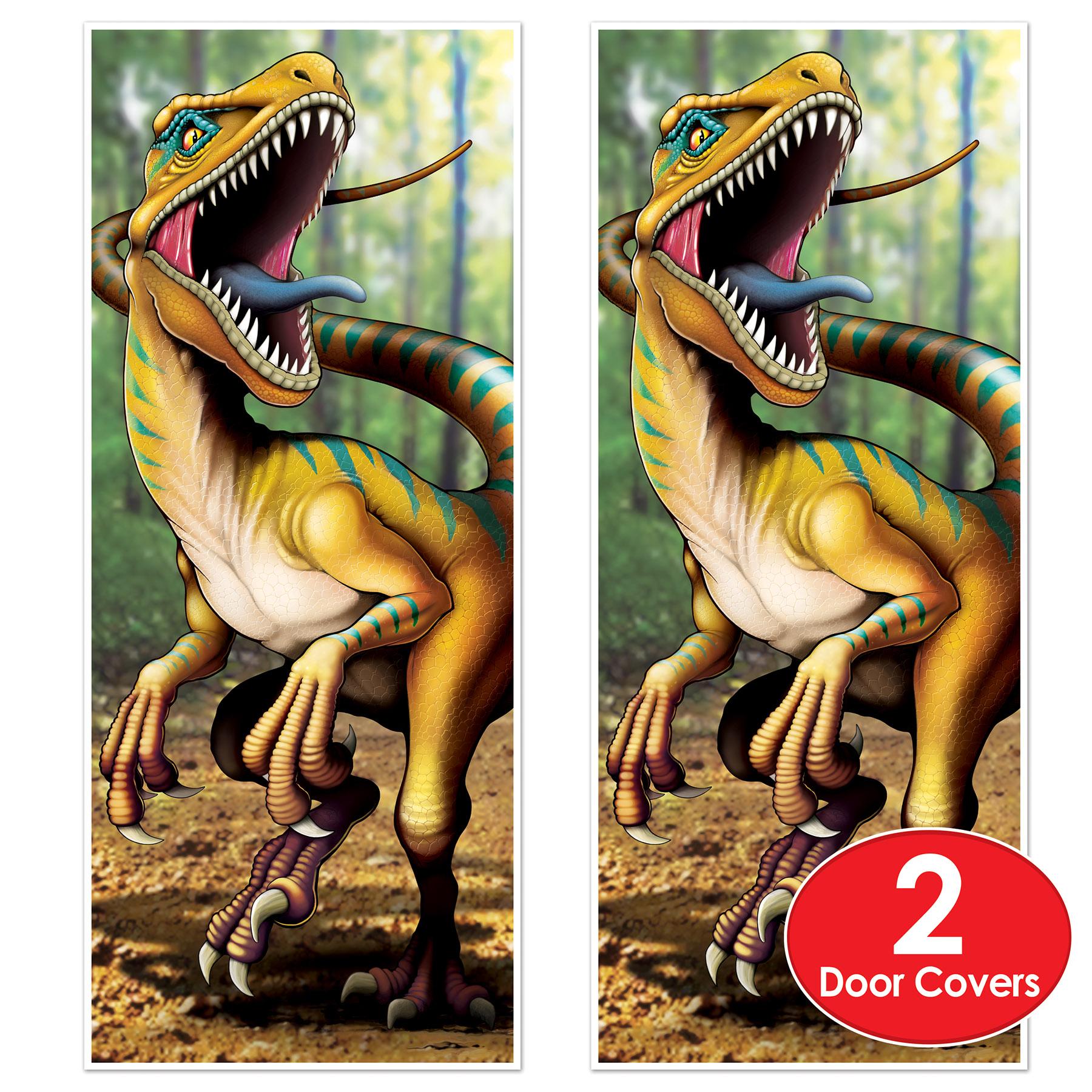 12 Pack Beistle Dinosaur Party Door Covers - Dino Themed Birthday Decorations for Kids Room, Classroom & Party Entrance Decor