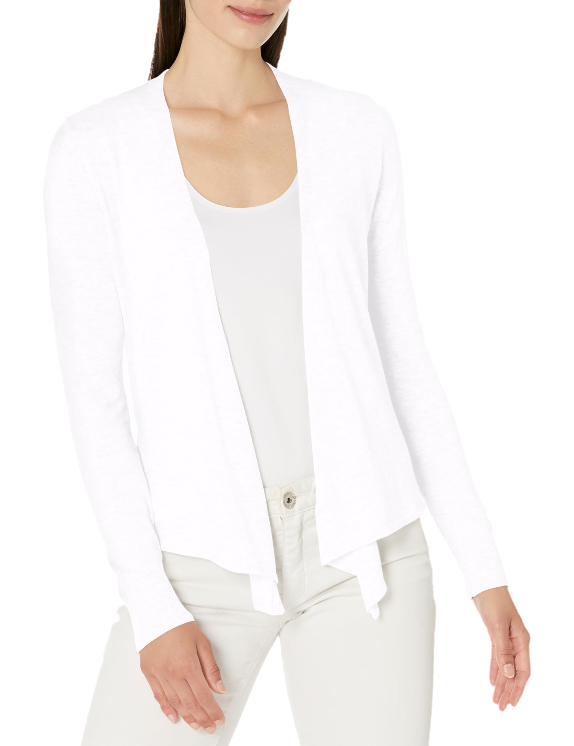 NIC+ZOE Women's 4-Season Stretch Knit Cardigan Sweater - Soft Paper White | Versatile Layering for Office, Travel & Casual Outfits