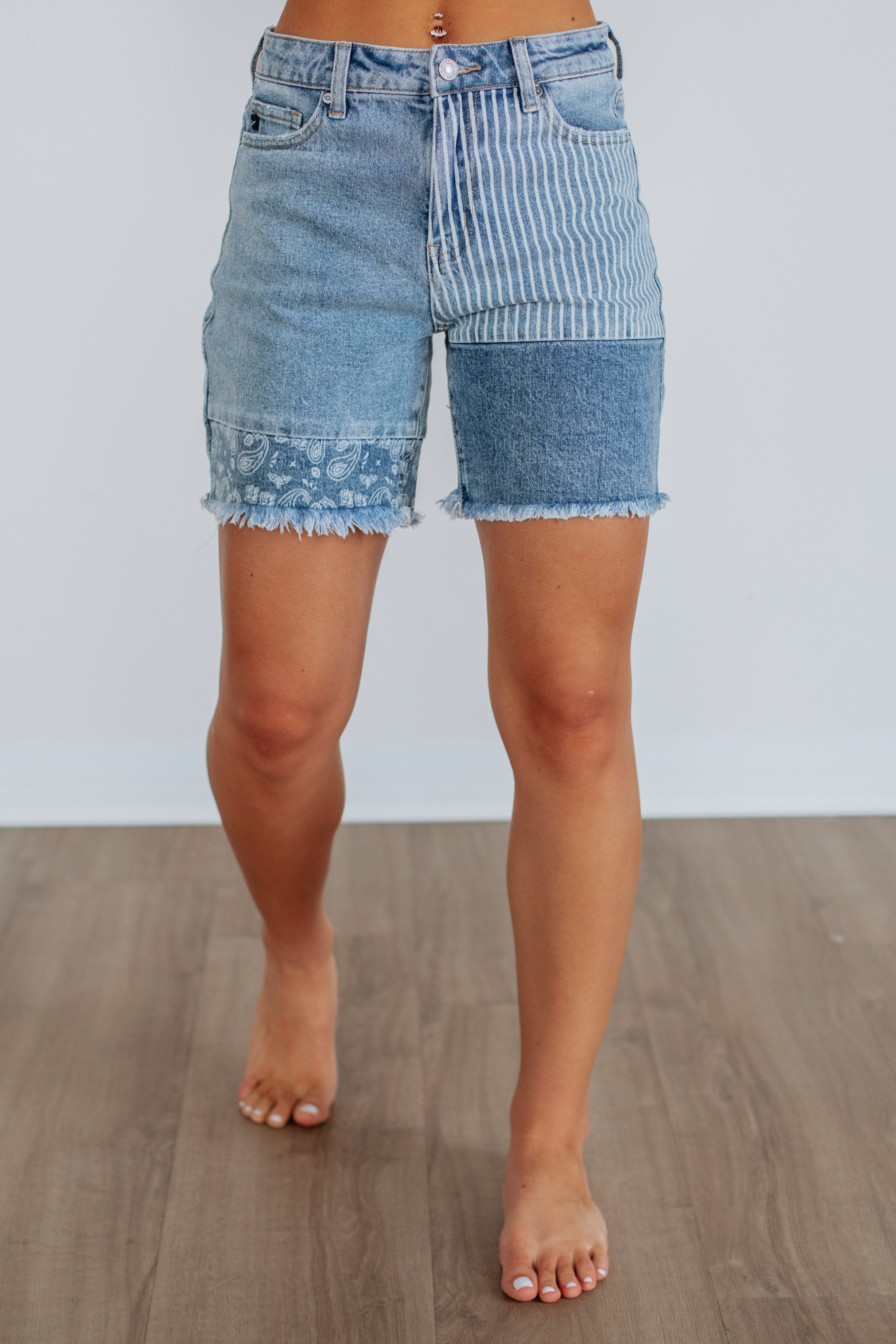 Chase KanCan Women's High Waisted Denim Shorts - Trendy Distressed Vintage Jeans for Summer Outfits & Casual Wear