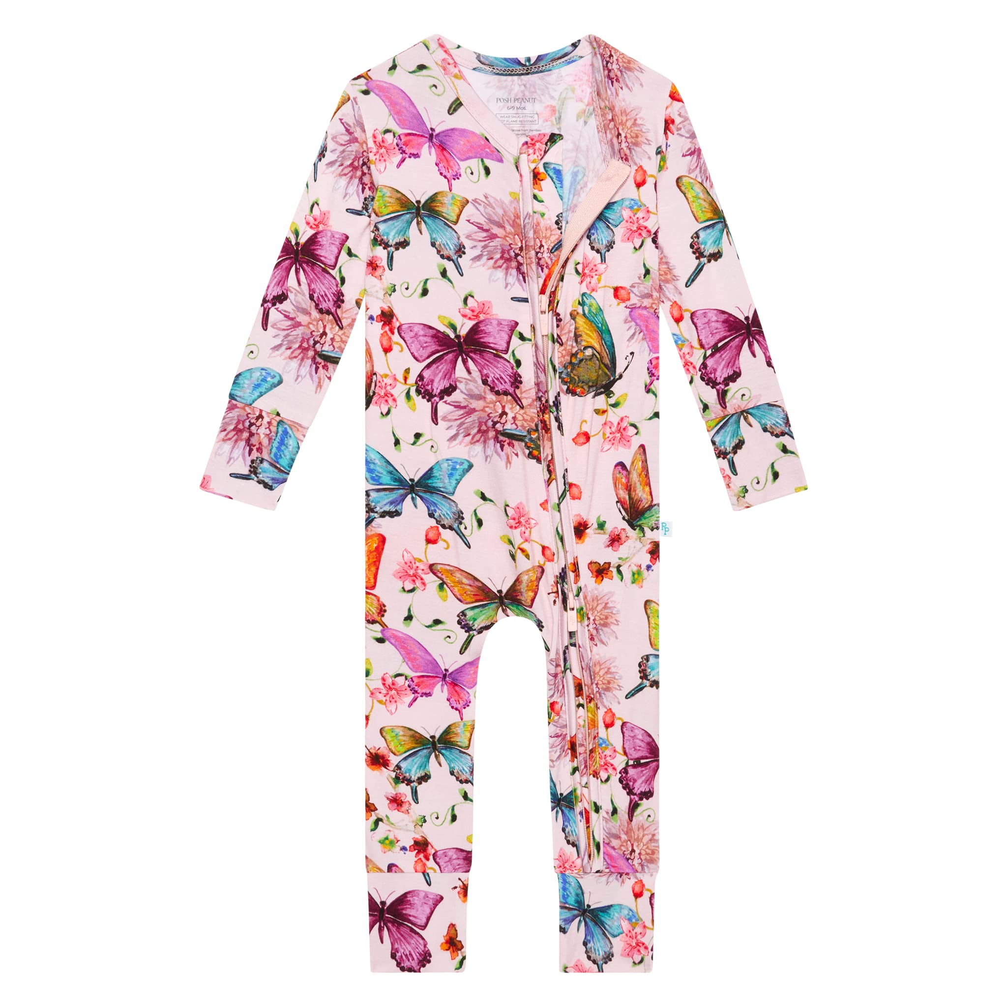 Posh Peanut Baby Rompers & Pajamas - Soft Bamboo Viscose Newborn Sleepers for Boys & Girls - Organic One-Piece PJs for Infants & Toddlers - Perfect for Bedtime, Playtime & Photo Shoots