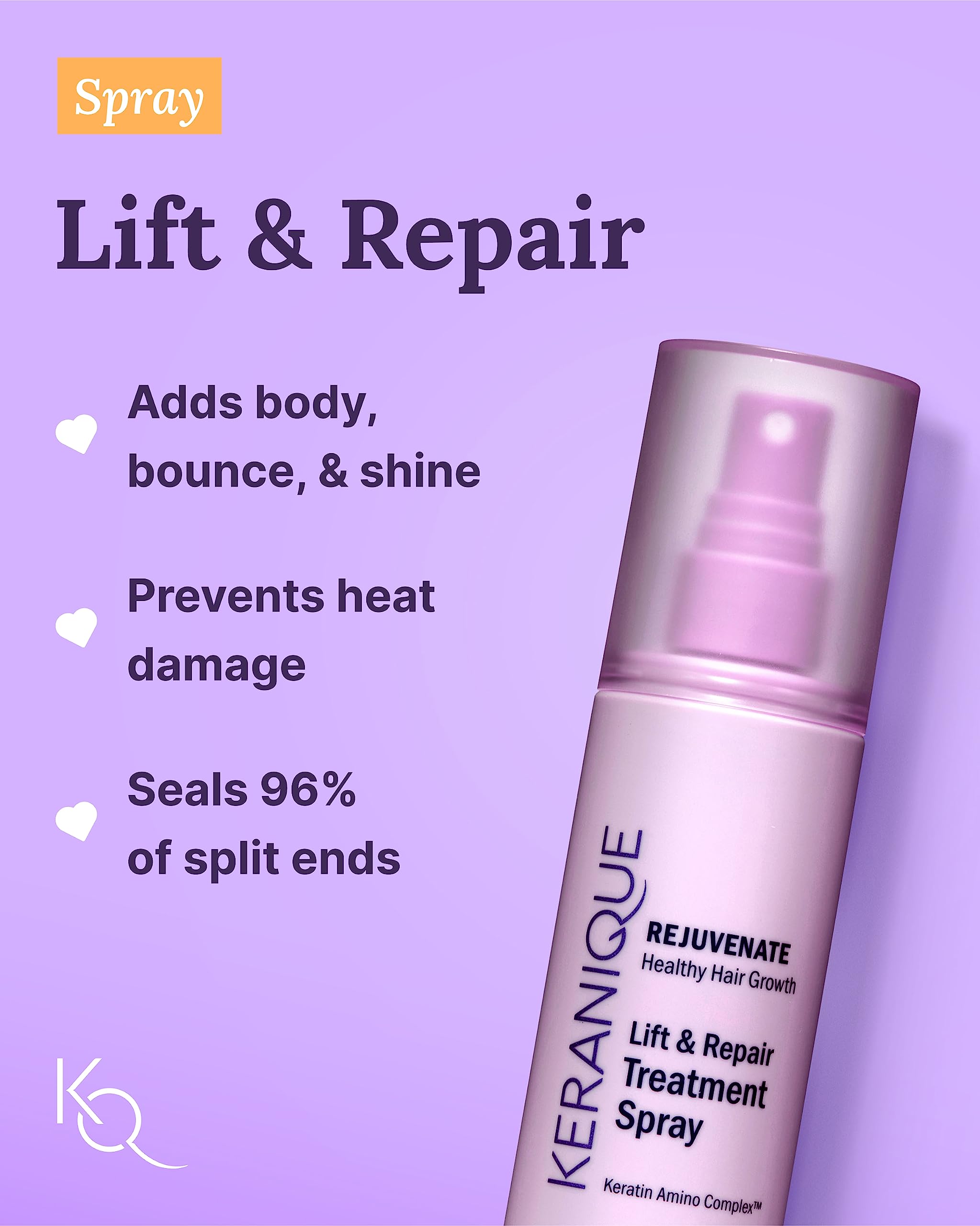 Keranique Hair Growth & Volumizing Set for Thinning Hair - Shampoo, Conditioner, Follicle Booster Serum, Texture Spray & Keratin Repair Treatment | Women's Hair Care for Fine, Thin Hair | Daily Use for Fuller, Healthier Looking Hair