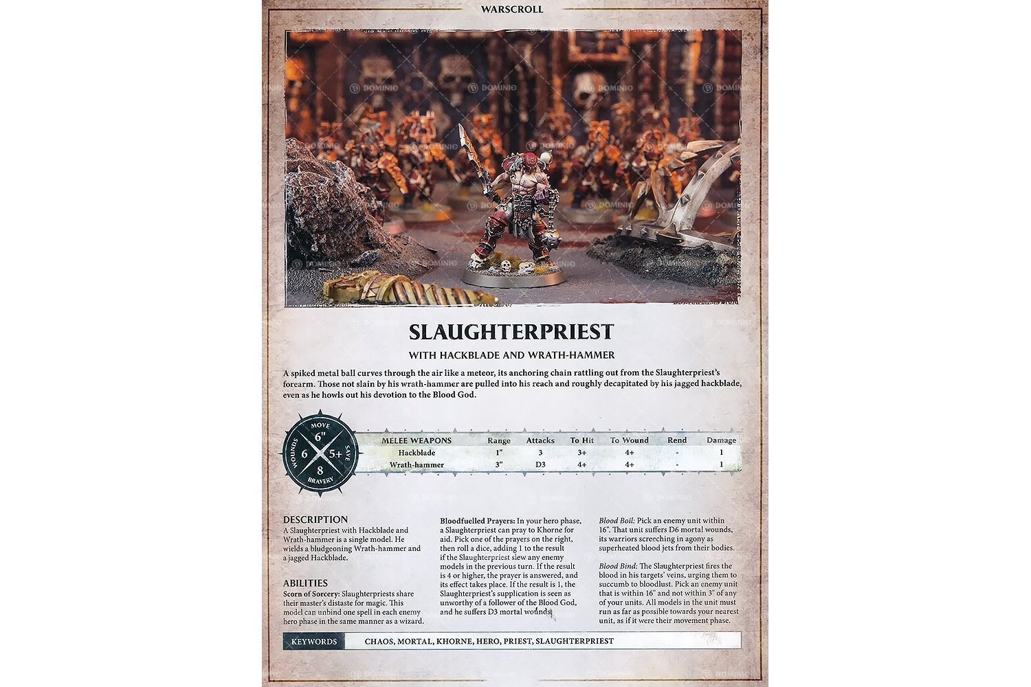 Games Workshop Warhammer Slaughterpriest with Hackblade & Wrath-Hammer - Chaos AoS Miniature for Tabletop Wargaming and Collectors