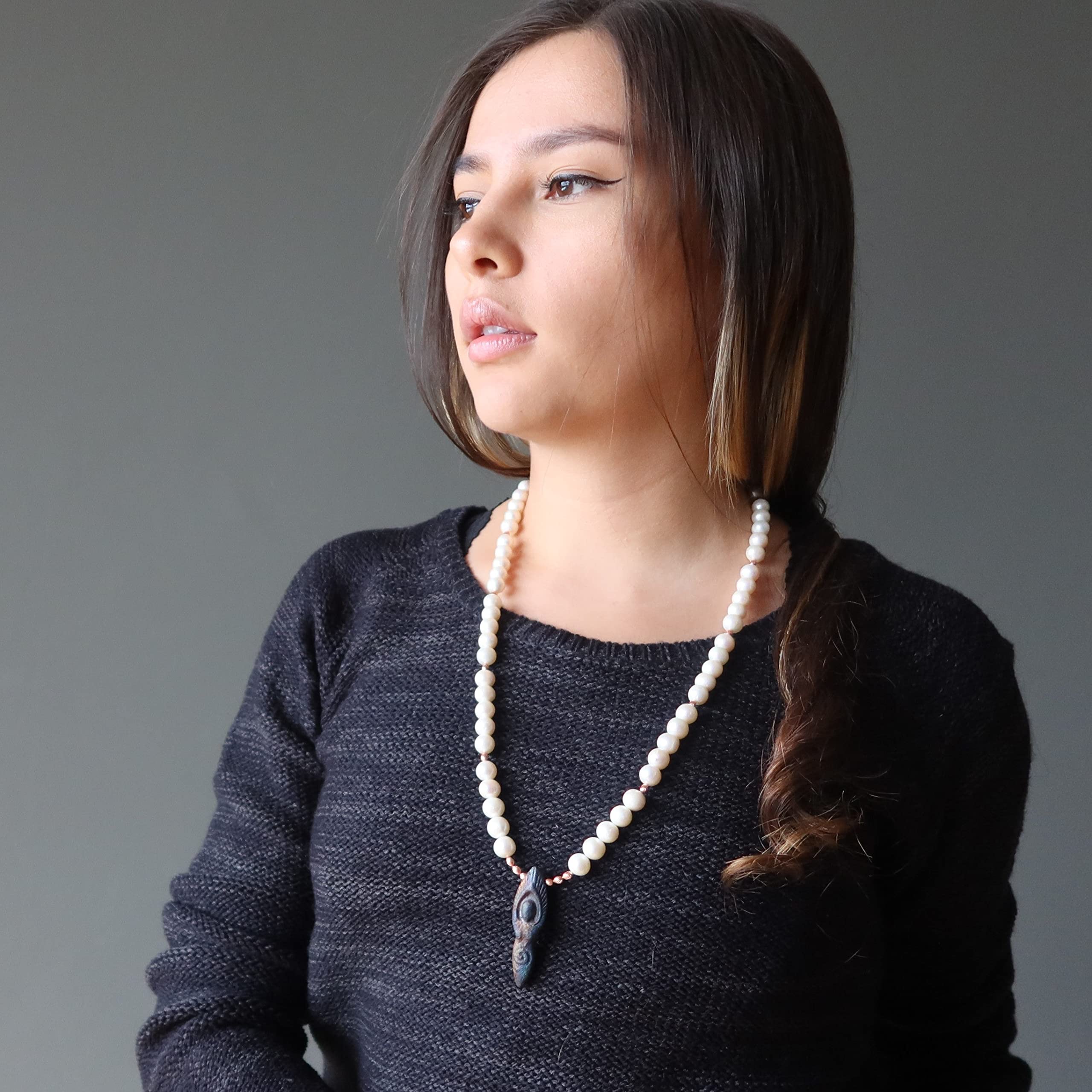 Rainbow Pearl Necklace with Satin Crystals - Elegant Goddess Jewelry for Women, Bridal Accessories, Party Wear & Special Occasions