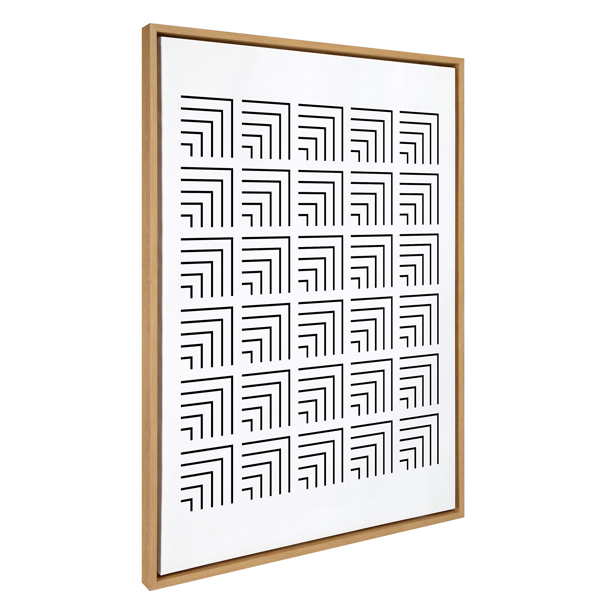 Kate & Laurel Sylvie Corners Framed Canvas Wall Art - 28x38 Inches Natural Modern Abstract Painting for Living Room, Bedroom & Office Decor - Apricot & Birch Collection