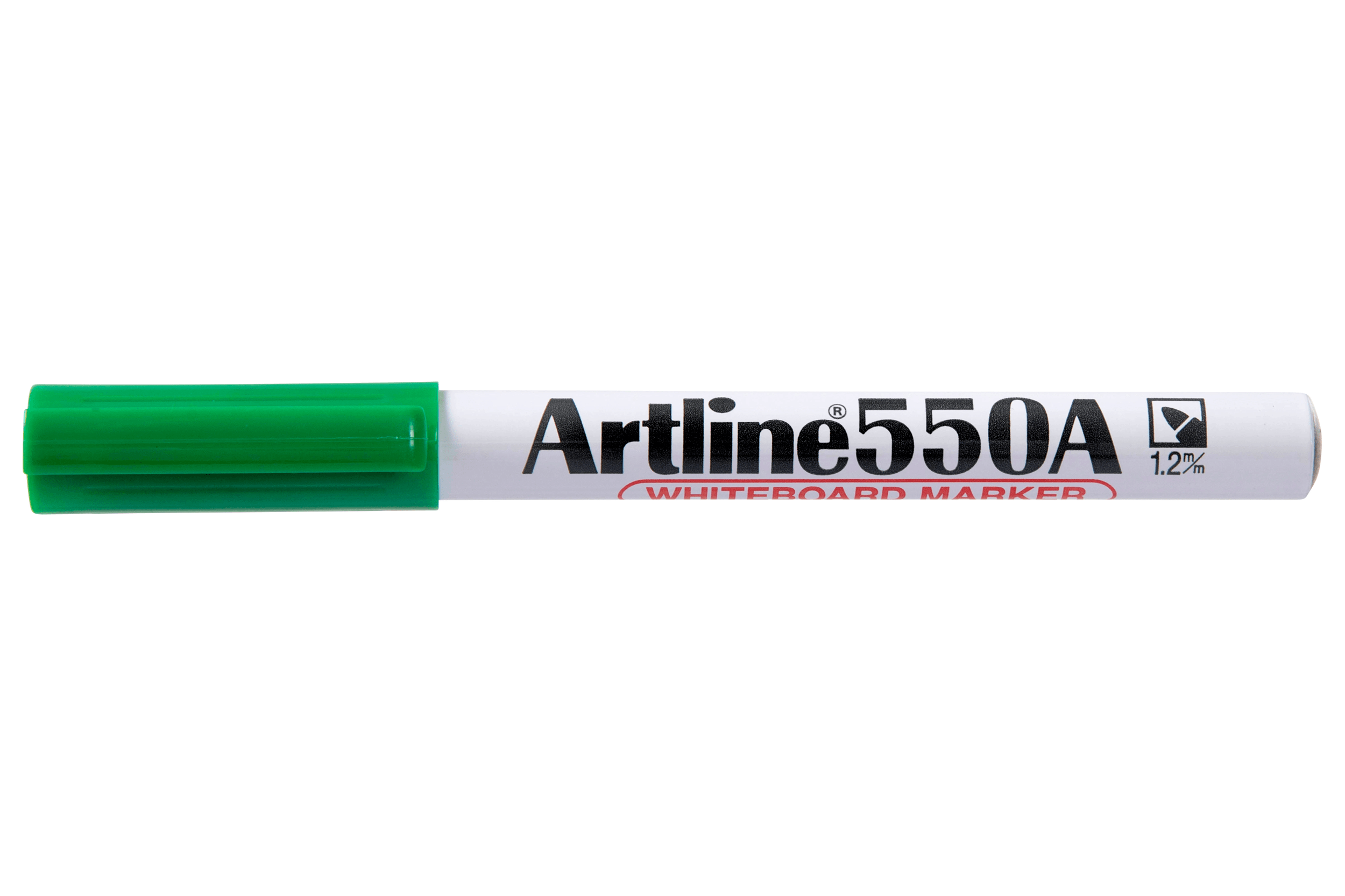 Artline 550A Whiteboard Markers - 12 Pack Green Bullet Tip 1.2mm Fine Point Dry Erase Markers for Office, Classroom & Home Use