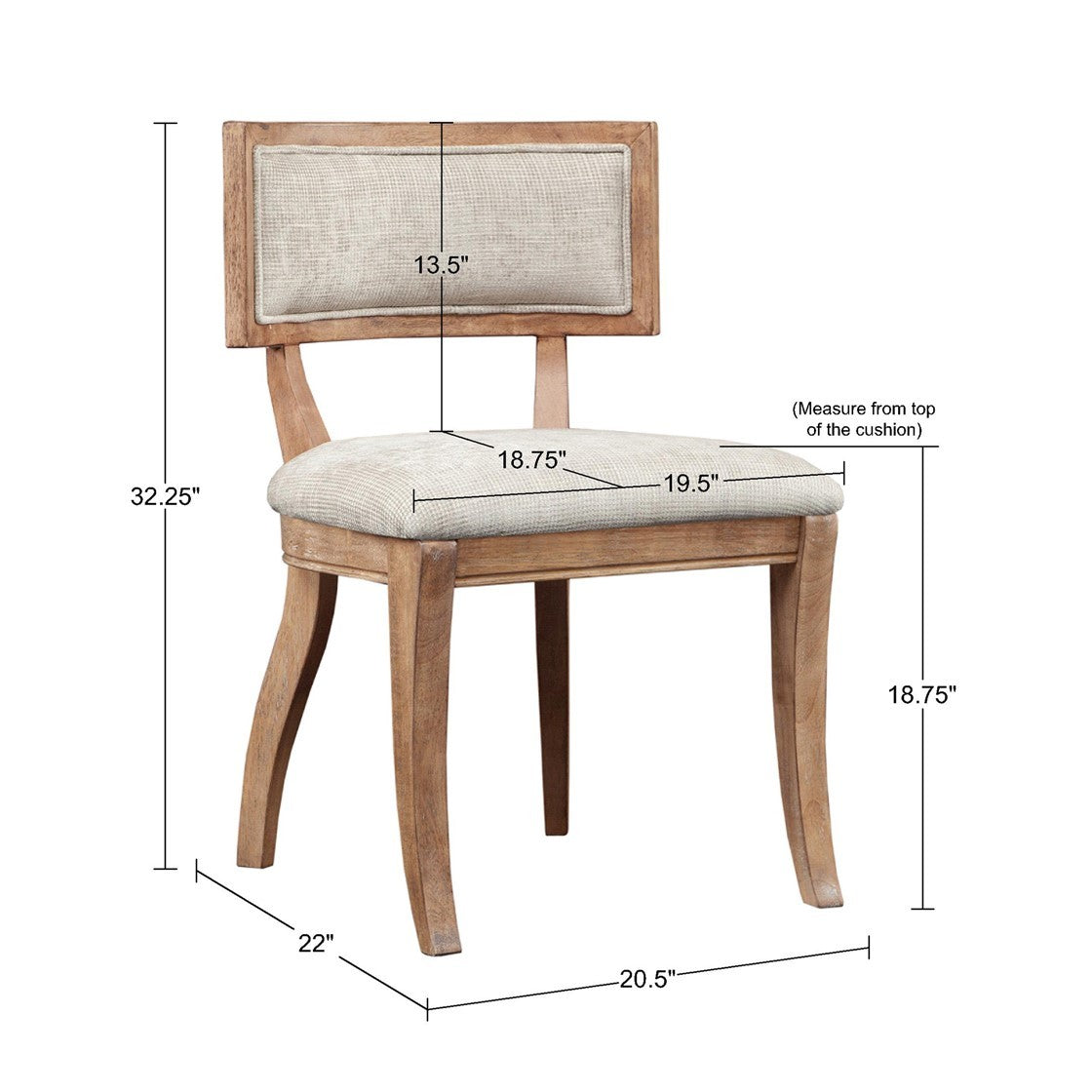 Modern Dining Chairs Set of 2 - Sturdy Wooden Kitchen Chairs with Padded Seat - Perfect for Dining Room, Kitchen, Breakfast Nook & Small Spaces