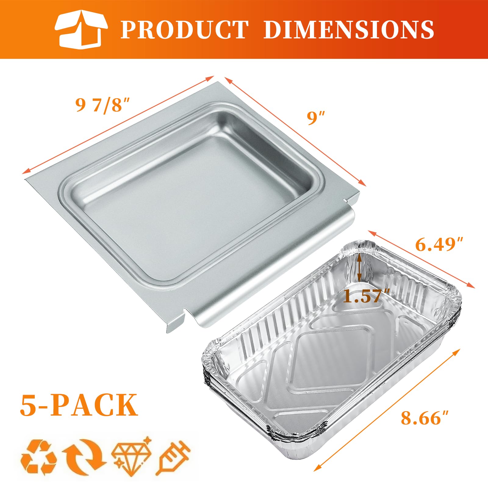 Weber Spirit I&II 200/300 & Genesis I&II LX200/300 Series Grease Tray - 67047 Metal Catch Pan & 6415 Aluminum Liner Replacement for Weber Traveler Grill - Perfect for Outdoor BBQ, Camping & Backyard Grilling