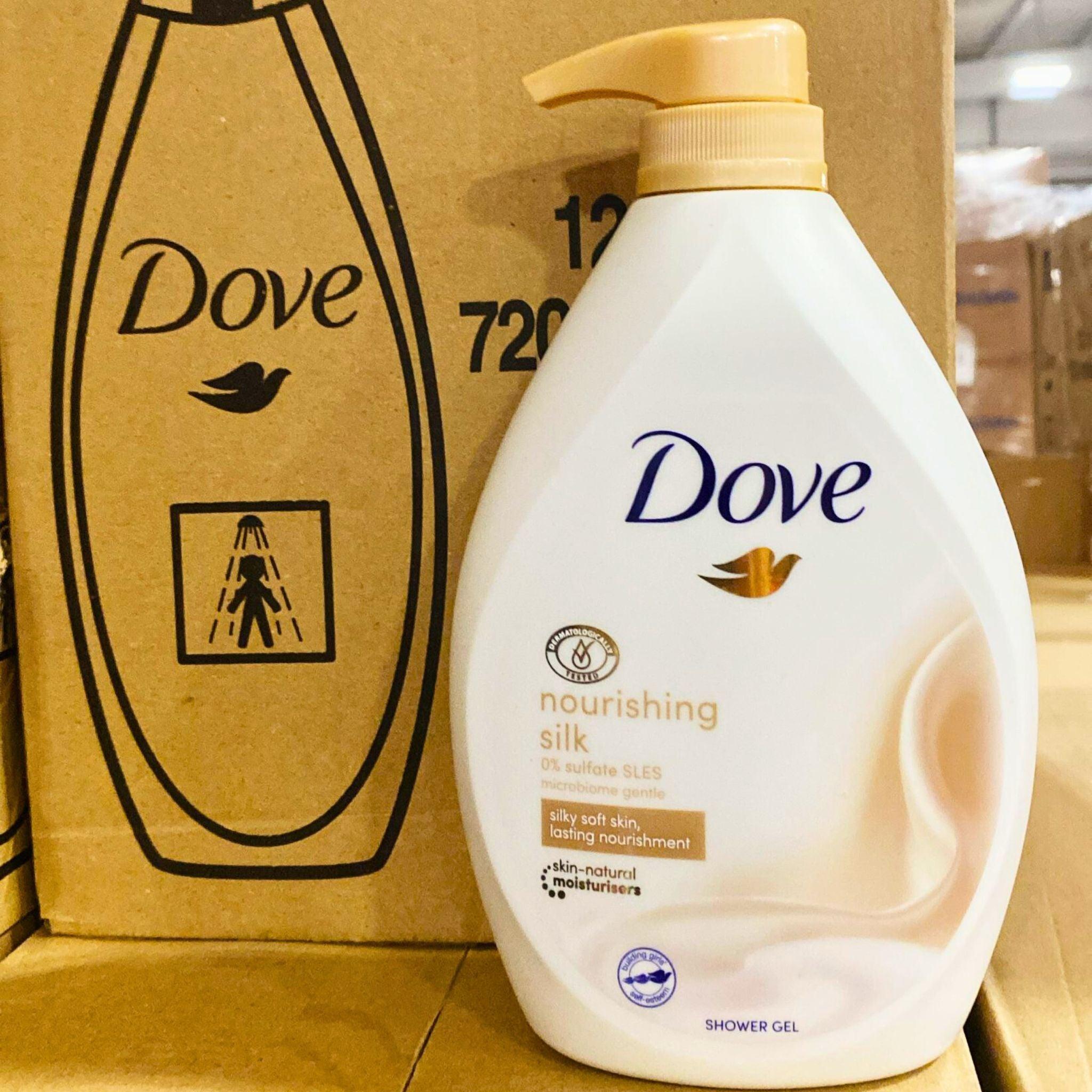 Dove Body Wash Nourishing Silk with Pump 720ml (4-Pack) - Hydrating & Moisturizing Shower Gel for Soft, Smooth Skin - Perfect for Daily Use & Gift Sets