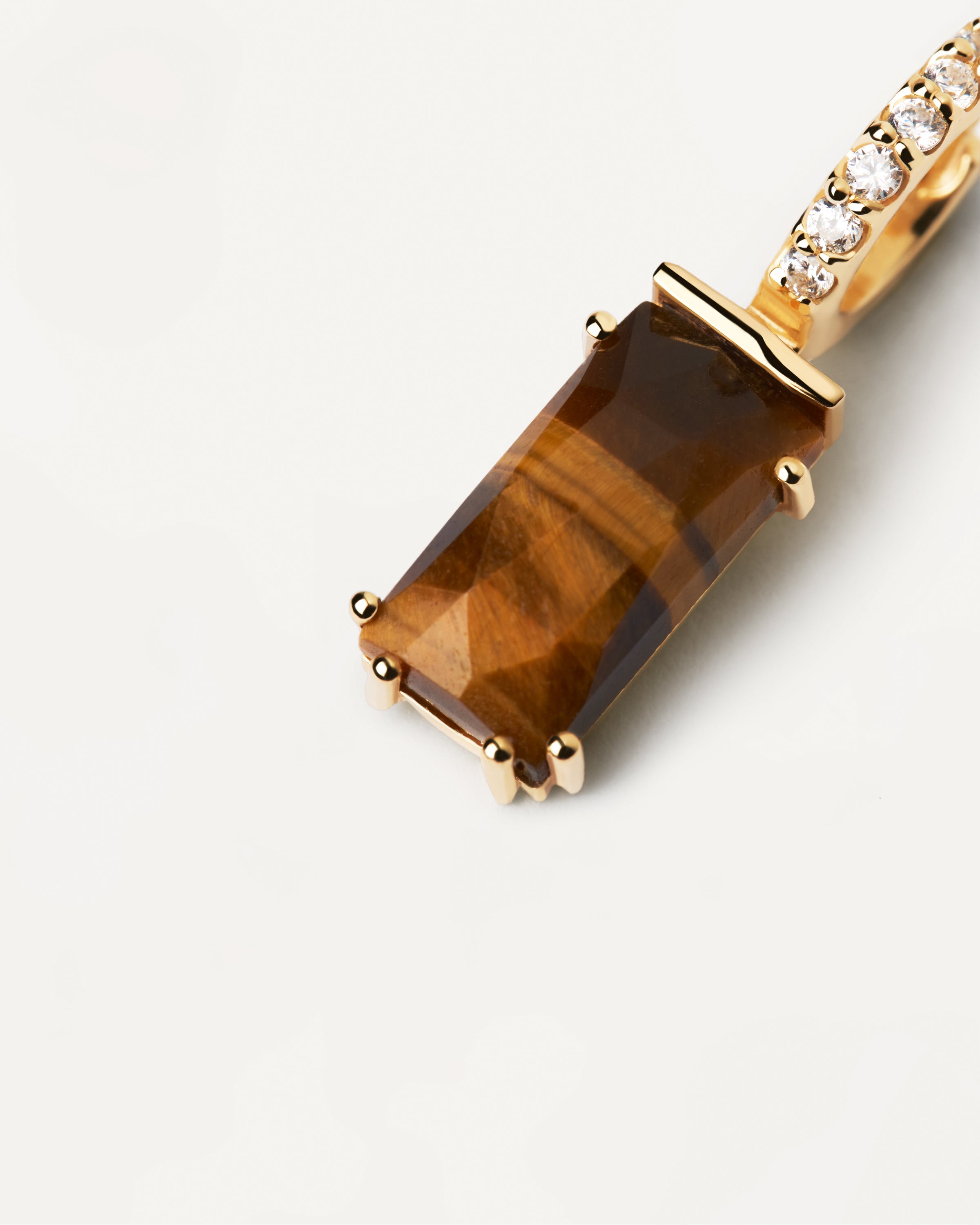Kaori Tiger Eye Single Earring – Handmade Natural Stone Jewelry for Women | Boho Chic Style, Healing Crystal, Spiritual Gift for Meditation & Yoga