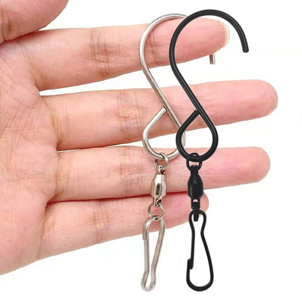 12-Pack Cabilock 360° Rotating Swivel Hooks - Heavy Duty Display Hangers for Flower Baskets, Wind Chimes, Home Decor & Retail Store Displays - Rustproof Metal Hooks for Indoor/Outdoor Use