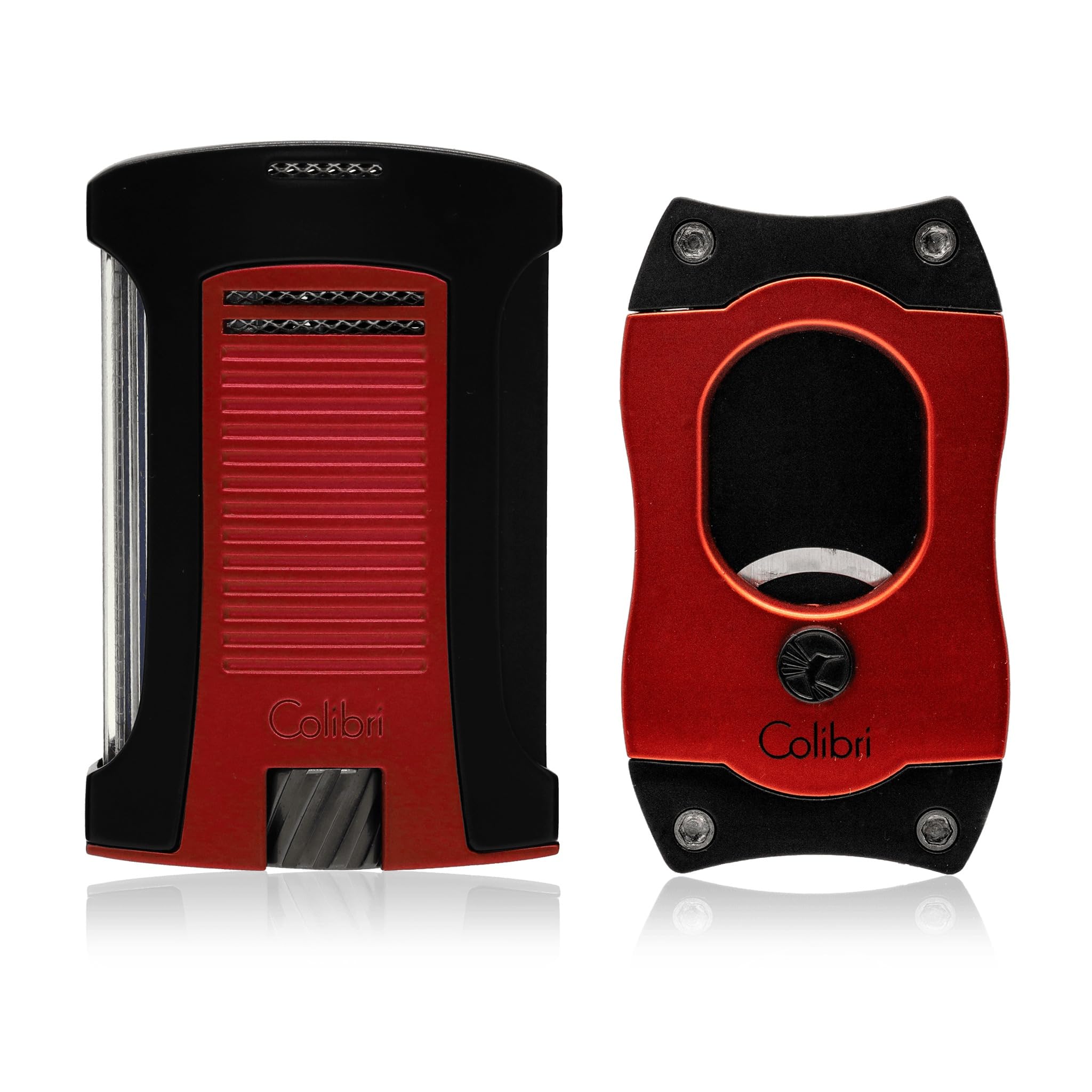 Colibri Daytona & S-Cut Premium Lighter Gift Set - Red | Elegant Butane Lighter for Cigars, Cigarettes & Special Occasions | Perfect for Gifts, Collectors & Luxury Smoking Accessories