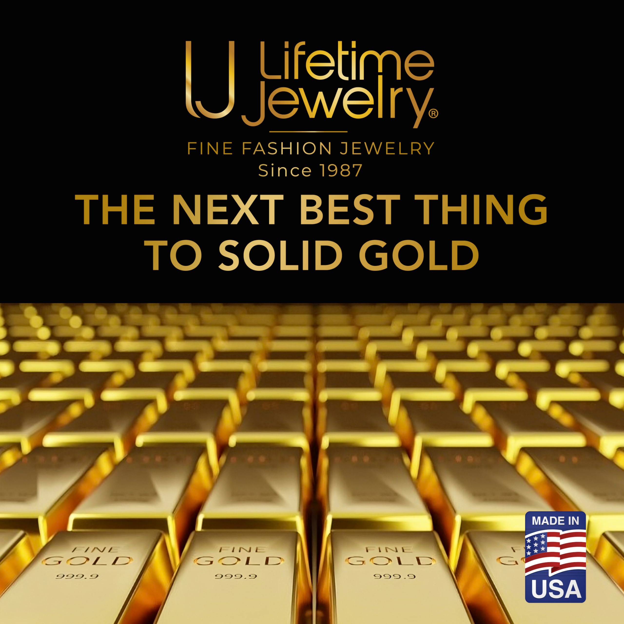 LIFETIME JEWELRY 24k Real Gold Plated Nugget ID Bracelet for Men & Women - Perfect for Gifts, Anniversaries & Everyday Wear