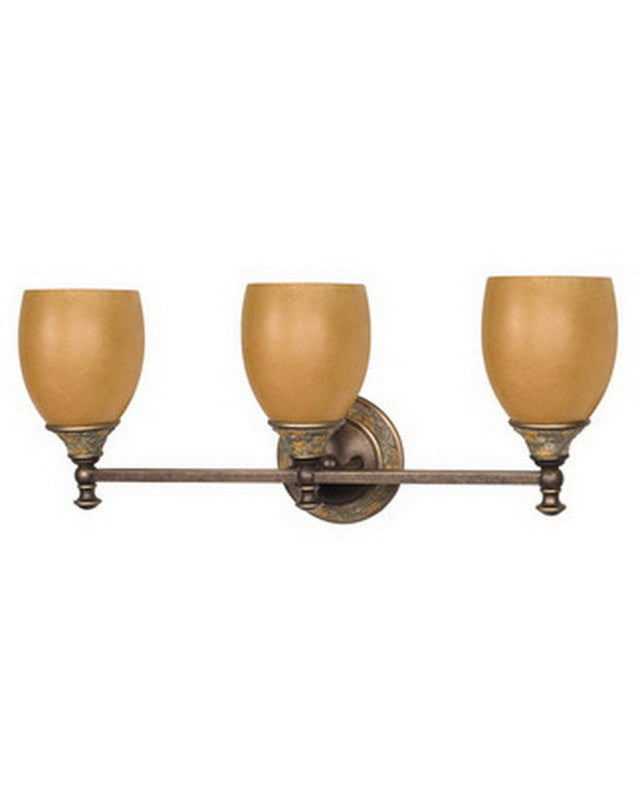 Nuvo Lighting 60 2477 Rockport Tuscano Collection - 3-Light Energy Efficient Fluorescent Bathroom Vanity Wall Mount in Dorado Bronze Finish - Perfect for Bathroom, Powder Room & Dressing Area Lighting