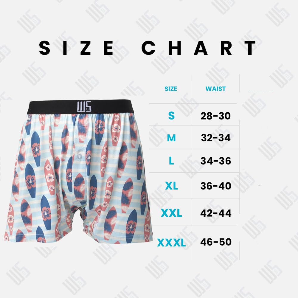 Warriors & Scholars Men's Boxer Shorts - 6 Pack Printed Cotton Underwear for Comfort & Style | Perfect for Sleep, Lounge & Everyday Wear