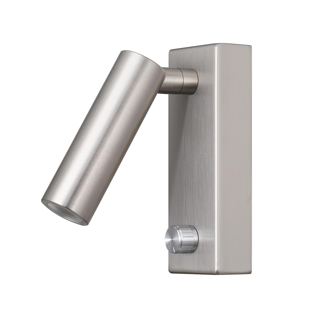 Wall Mounted LED Reading Light Sconce with Dimmer Switch - 5W Warm White 3000K Hardwired Nickel Finish (WL300) - Perfect for Bedroom, Study Room and Hallway Lighting