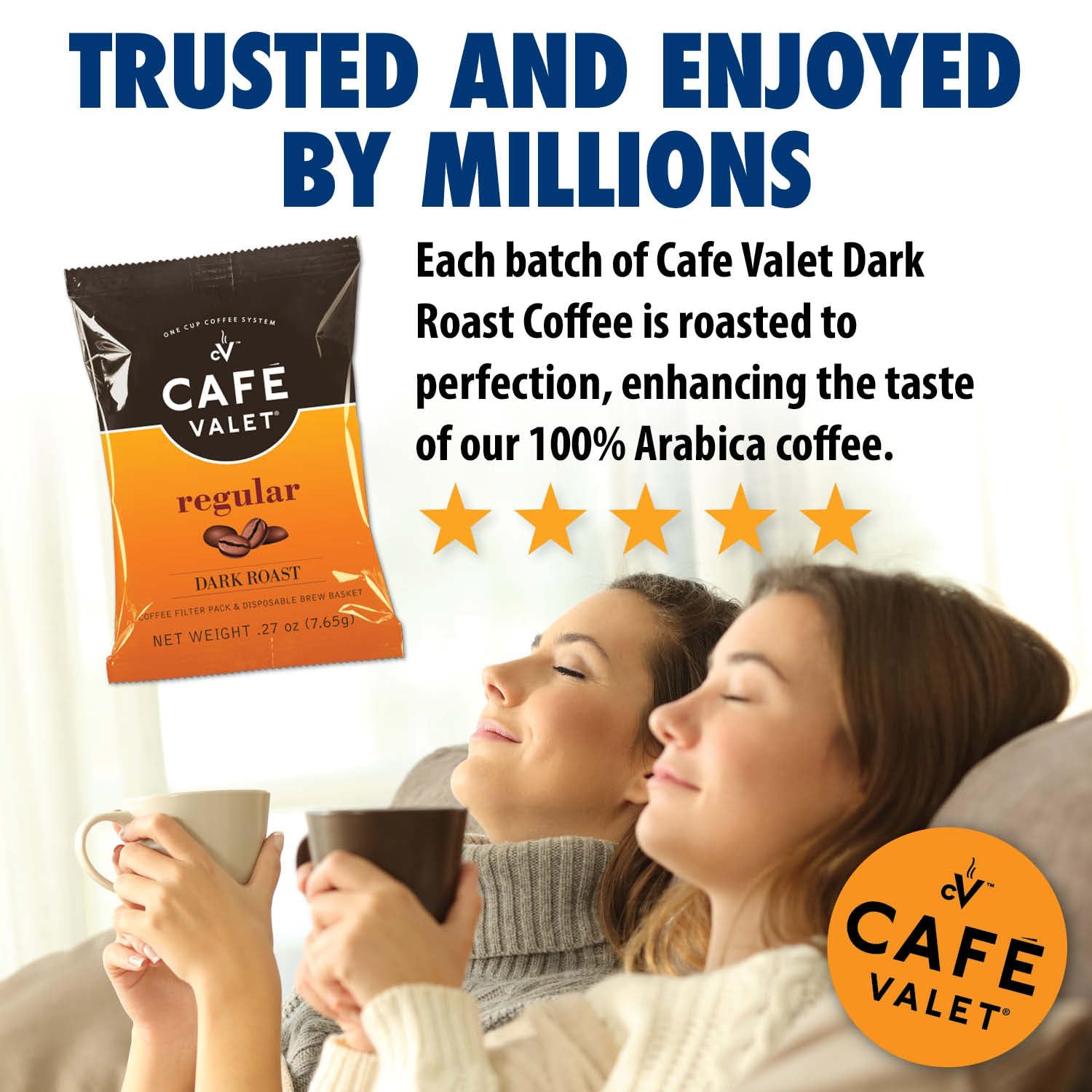 Dark Roast Single Serve Coffee Packets - 84 Count for Café Valet Makers | Home & Office Use