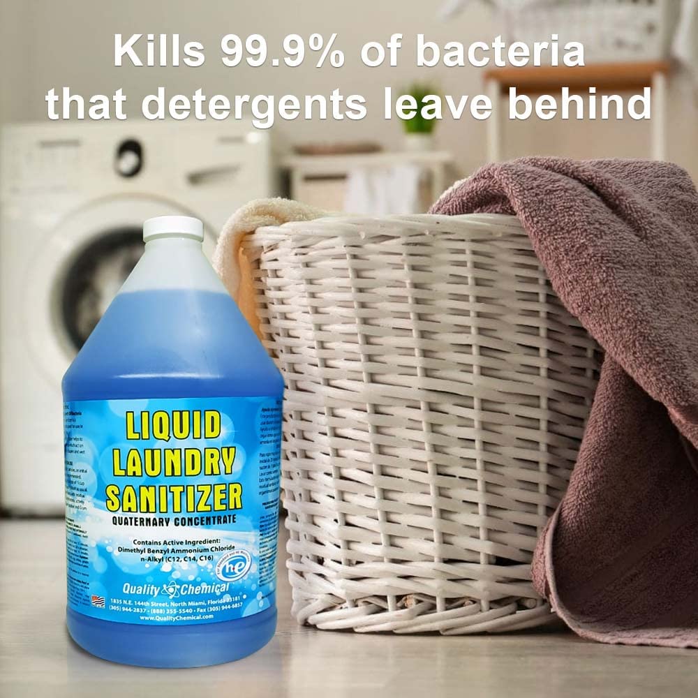 Premium Laundry Sanitizer & Disinfectant Liquid - Odor Eliminator for Clothes, Linens & Fabrics (128oz, Pack of 4) | Commercial & Home Use for Fresh, Hygienic Laundry