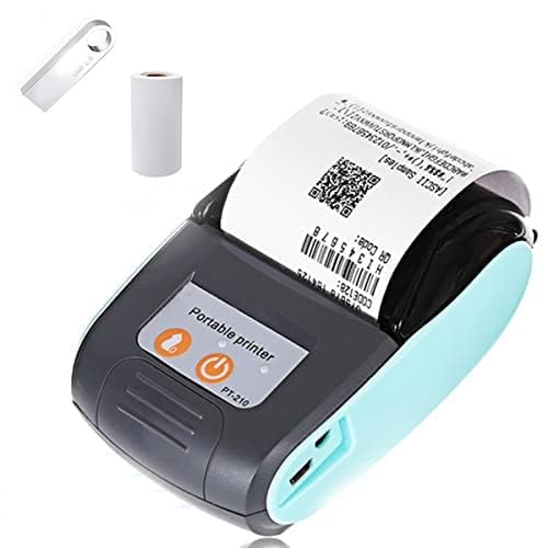 58mm Bluetooth Thermal Receipt Printer - Wireless Portable Mini Pocket POS Printer for Small Business | Compatible with Android, Windows, Linux (Not for iOS/Mac/iPad) | Blue | Ideal for Retail Stores, Food Trucks & Mobile Businesses