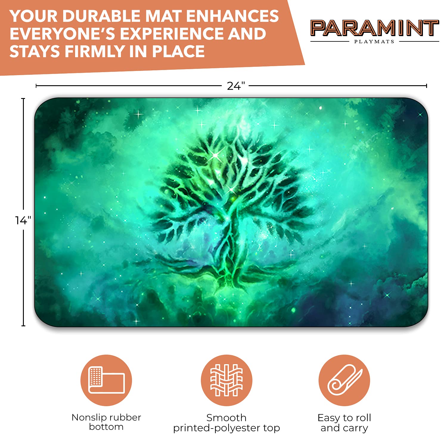 Forest Ethereal Mana Stitched MTG Playmat - Magic The Gathering Game Mat for MTG, YuGiOh & TCG - Premium Original Art Playmat Accessories - Perfect for Tournaments, Casual Play & Card Game Nights