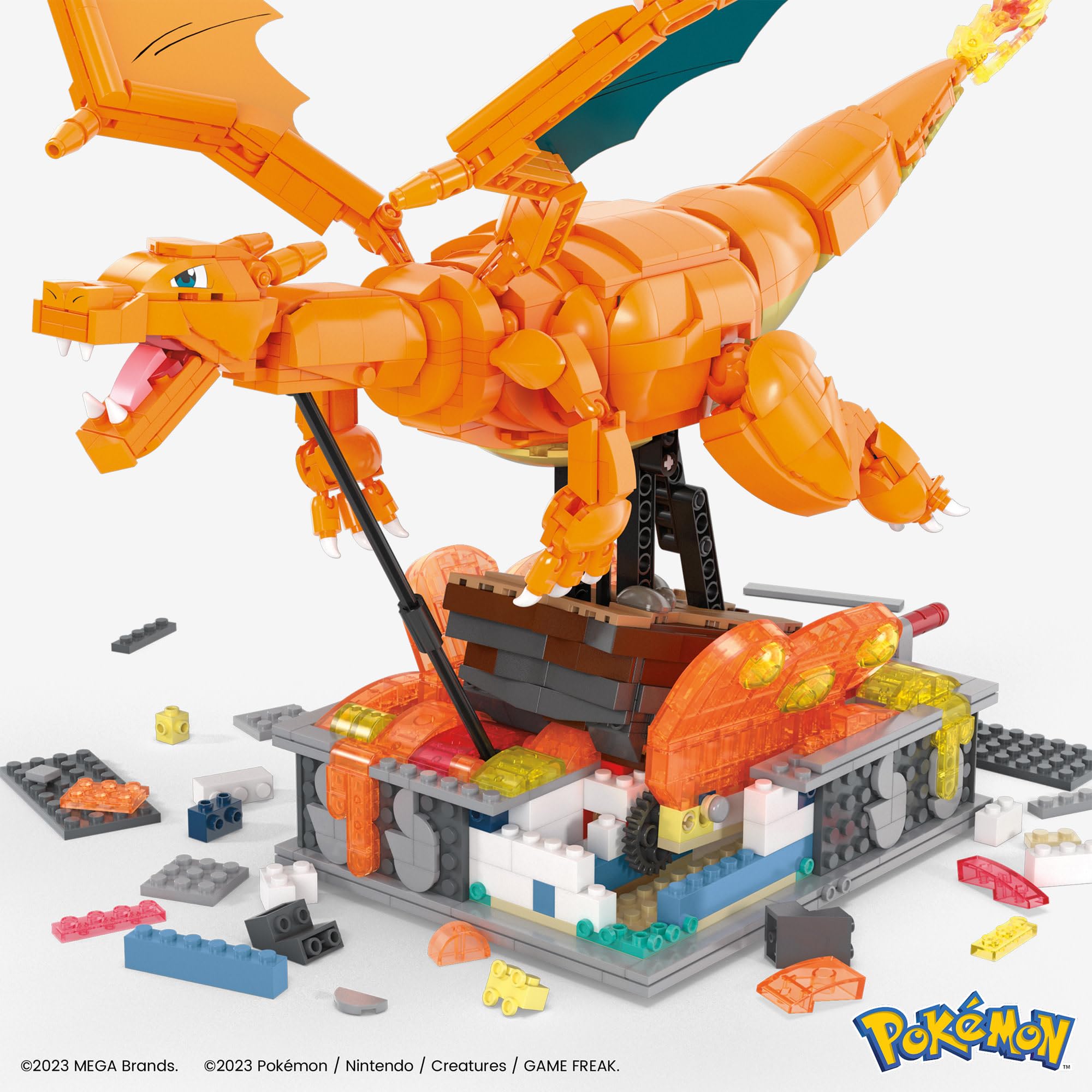 Mega Pokemon Charizard Building Blocks Set - 1600+ Pieces, Moving Toy for Kids & Adults Ages 12+ (Mattel HMW05) - Perfect for Collectors, Gifts & Creative Play