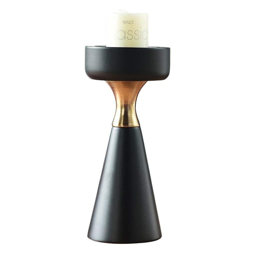 ZLBYB Vintage Iron Candle Holder - 23cm Black Candlestick for Romantic Wedding, Birthday & Candlelight Dinner Decor - Perfect for Home, Restaurant & Special Events