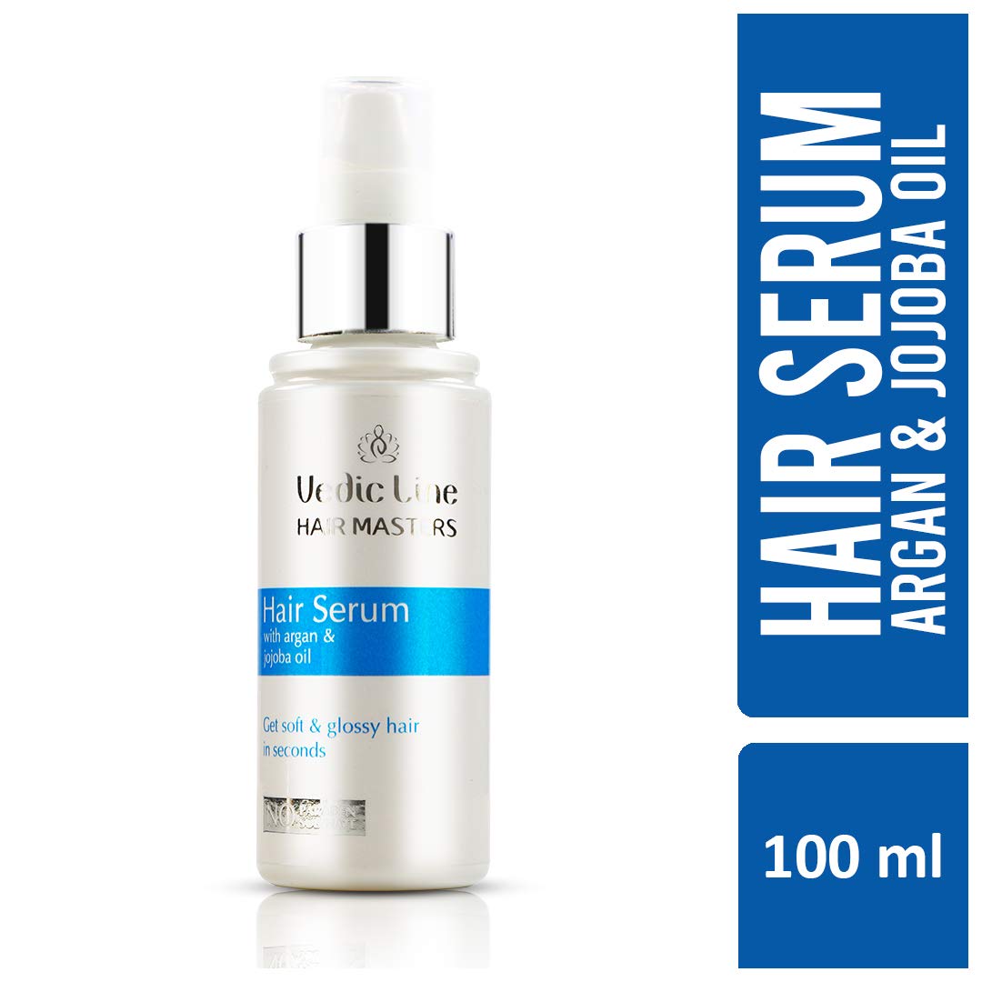 Vedicline Hair Serum with Argan & Jojoba Oil - Repair Split Ends, Reduce Frizz & Improve Hair Texture for Healthy, Shiny Hair - 100ml | Perfect for Daily Hair Care & Styling