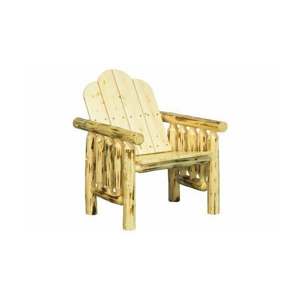 Montana Log Deck Chair - Rustic Outdoor Wooden Patio Lounge Chair for Garden, Poolside & Backyard Relaxation | Heavy Duty & Weather Resistant