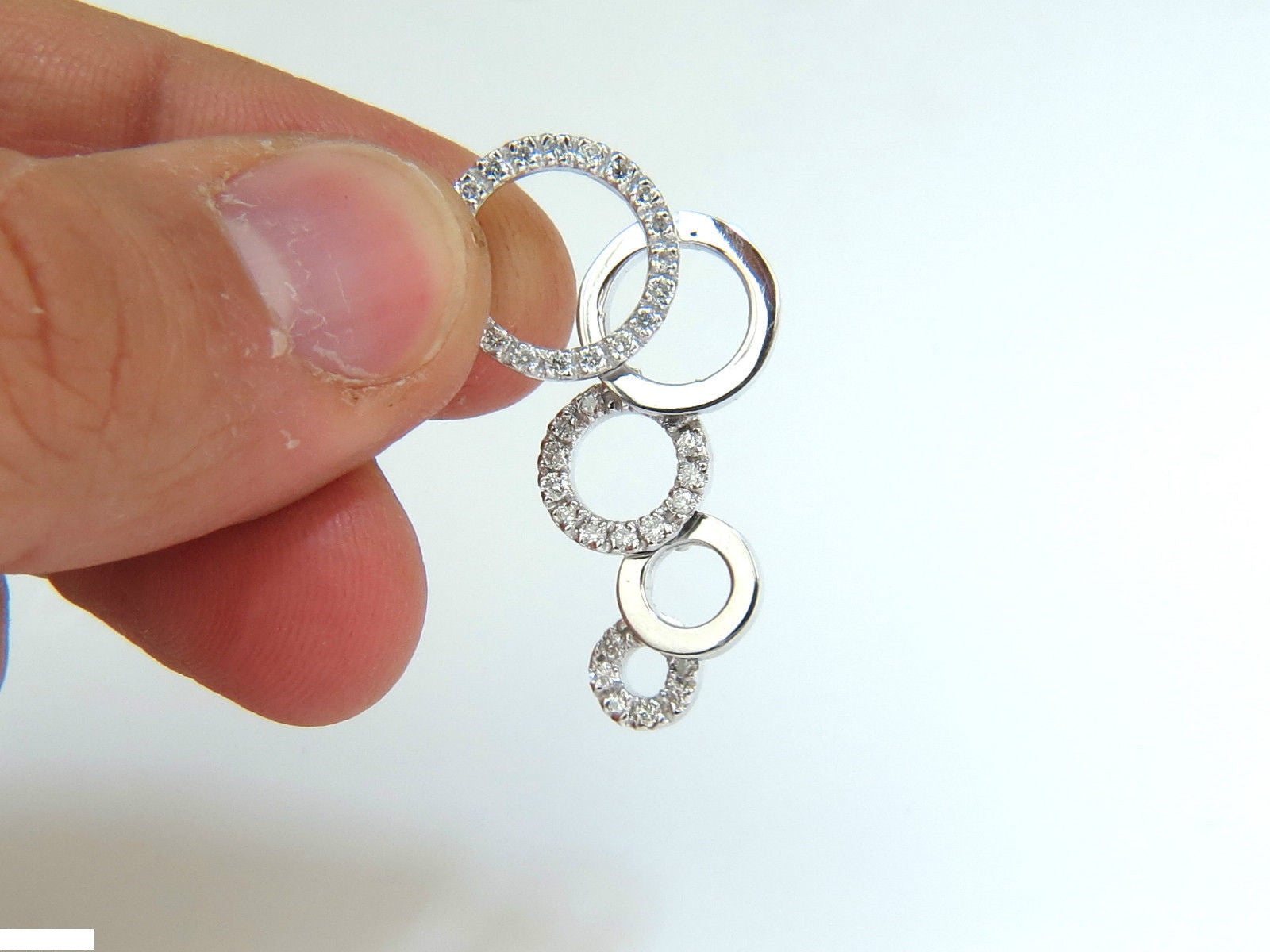 0.60CT Round Dangle Bubble Pendant with Natural Diamonds (F/VS, 14K Gold) - Perfect for Weddings, Parties & Special Occasions