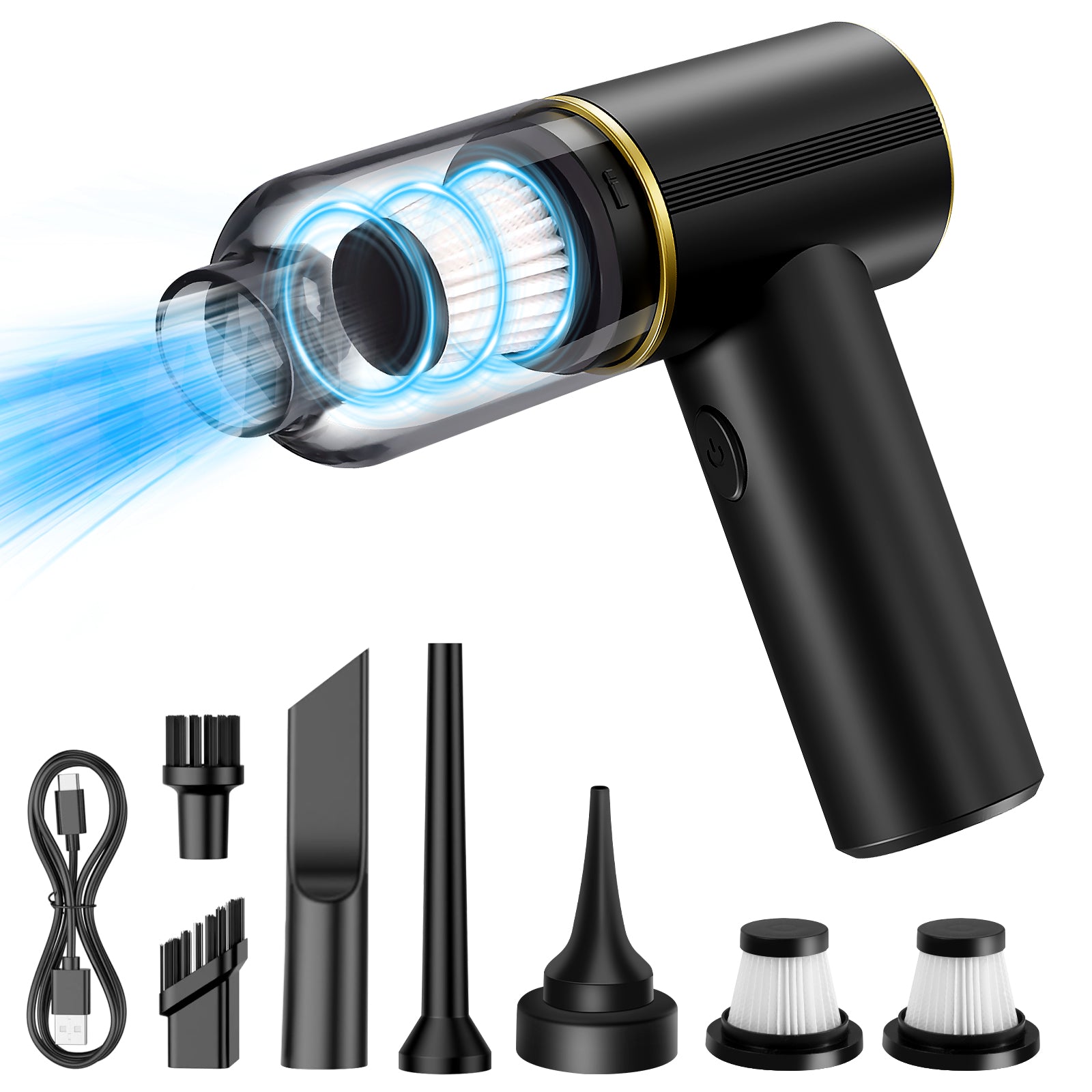 Wetene 9000Pa Powerful Handheld Vacuum Cleaner for Car, Home, Pet Hair & Office - Lightweight Cordless Vacuum with Multi Nozzles & HEPA Filter - Perfect for Car Detailing, Pet Grooming & Quick Home Cleaning