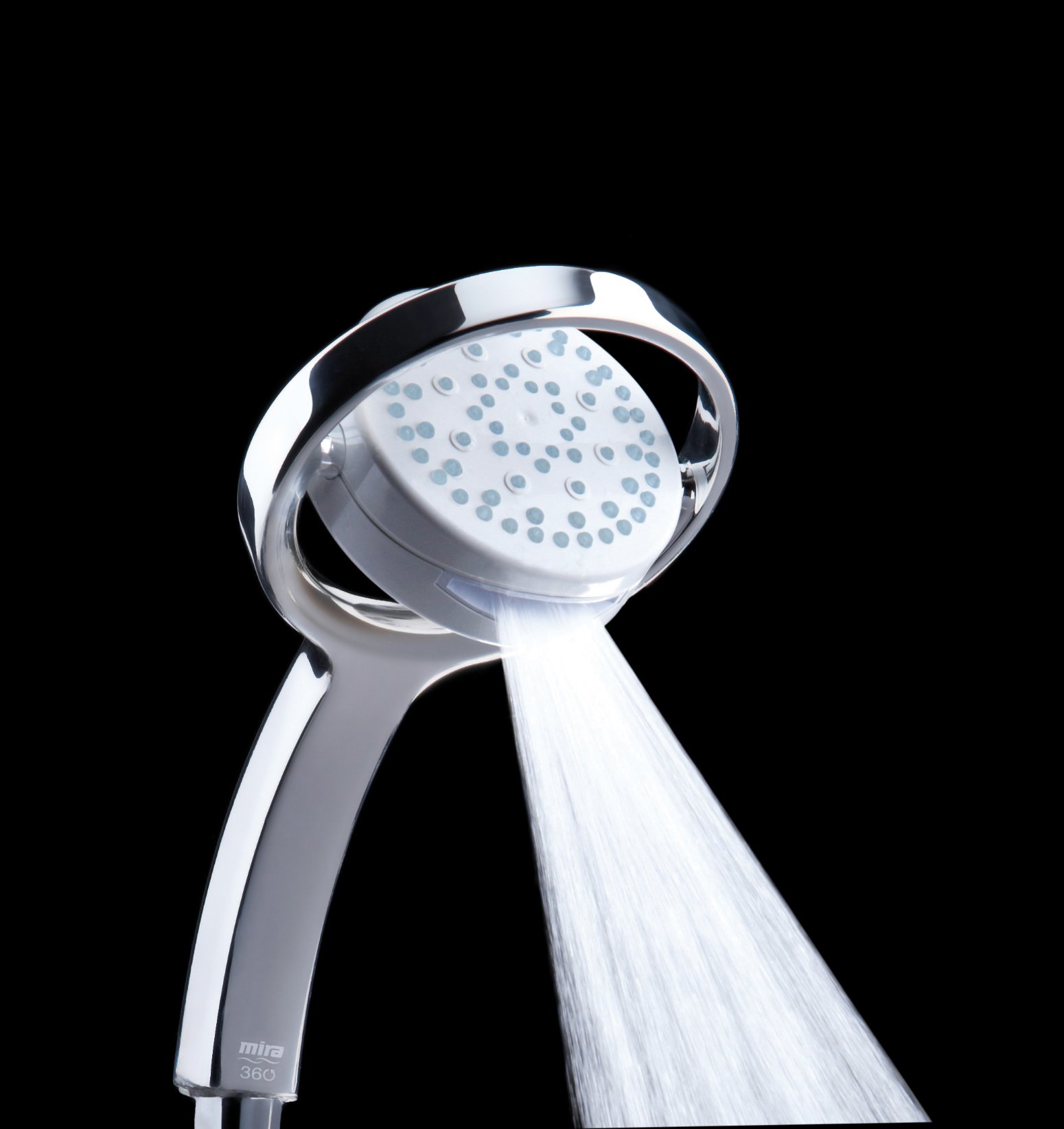 360° Adjustable Shower Head with 4 Spray Modes - Handheld Shower Head in White/Chrome (Model 2.1688.001) for Bathroom, Spa & Relaxation