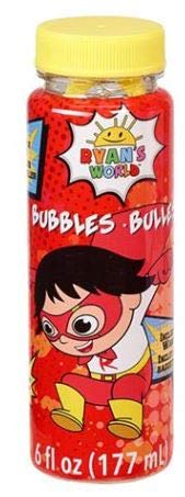 Ryan's World Bubble Blowing Kit & Sidewalk Chalk Set - Fun Outdoor Activities for Kids Birthday Party, Summer Playtime & Backyard Games