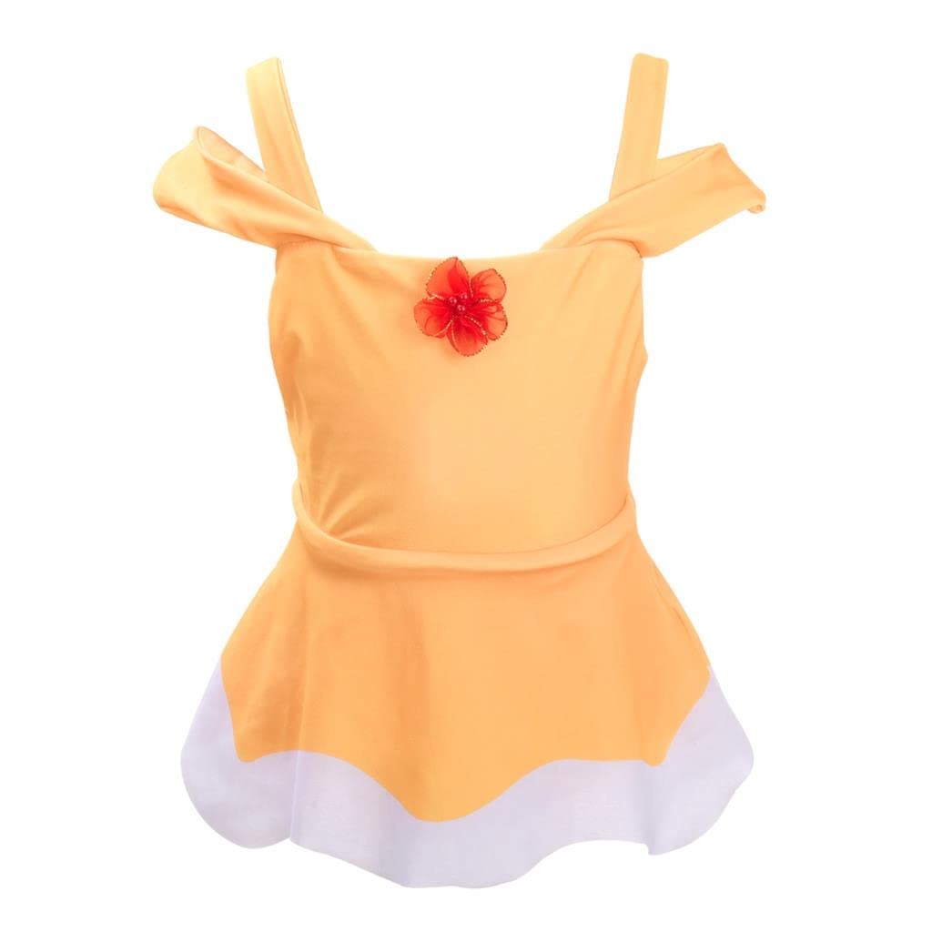 Princess Daisy Girls' One-Piece Swimsuit with Skirt - Cute Bathing Suit for Toddler & Kids Swimwear - Perfect for Pool, Beach & Dress-Up Play