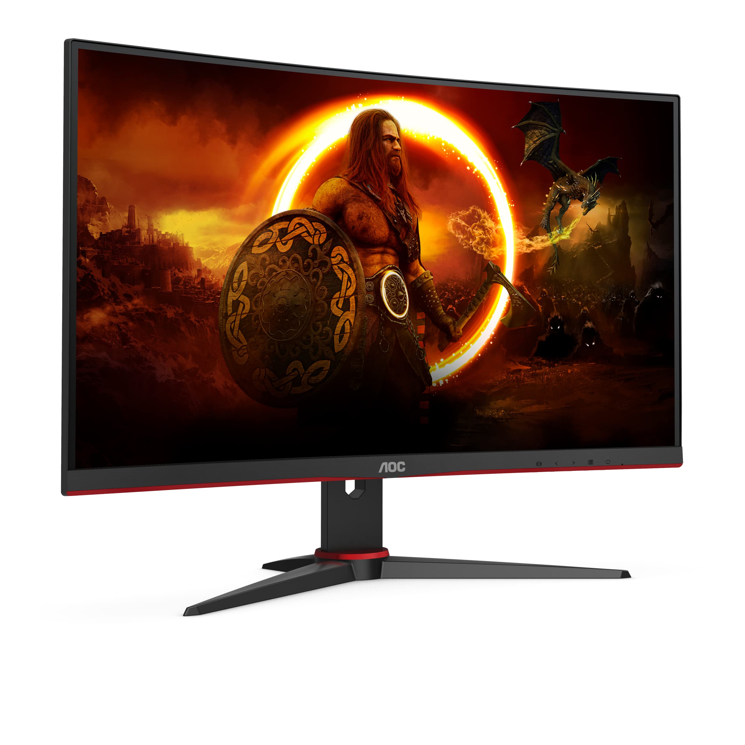 AOC 27 Inch Curved Gaming Monitor - Full HD 1080p, 240Hz Refresh Rate, 0.5ms Response Time, AMD FreeSync Premium, HDMI & DisplayPort (Black/Red) - Perfect for Esports, FPS Games & Immersive PC Gaming Experience