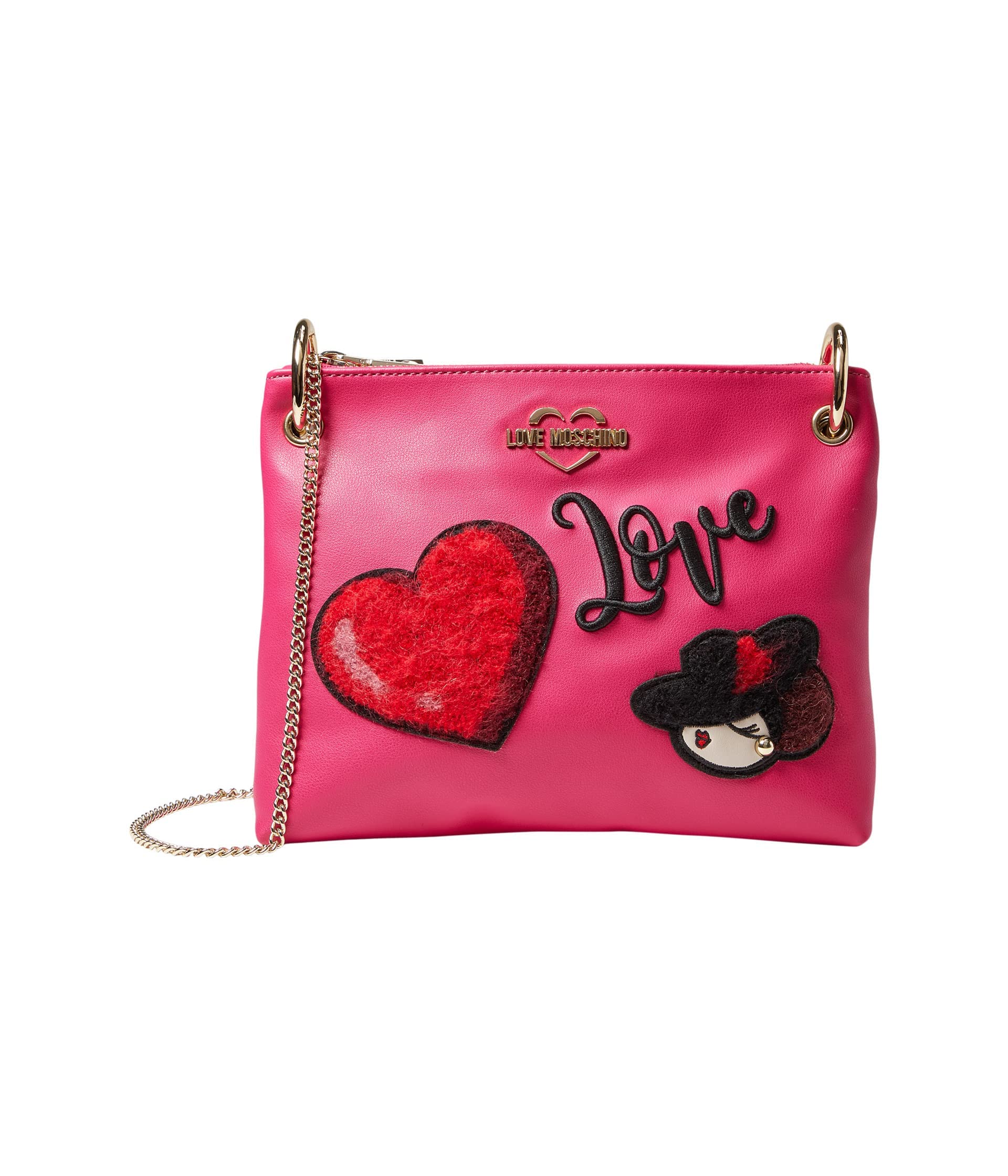 LOVE Moschino Genuine PU Leather Shoulder Bag for Women - Stylish Crossbody Purse for Work, Travel & Everyday Use