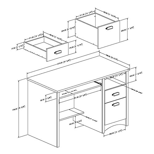 Atlin Designs Rustic Oak Computer Desk - Modern Home Office Desk for Work & Study - Perfect for Small Spaces & Remote Work