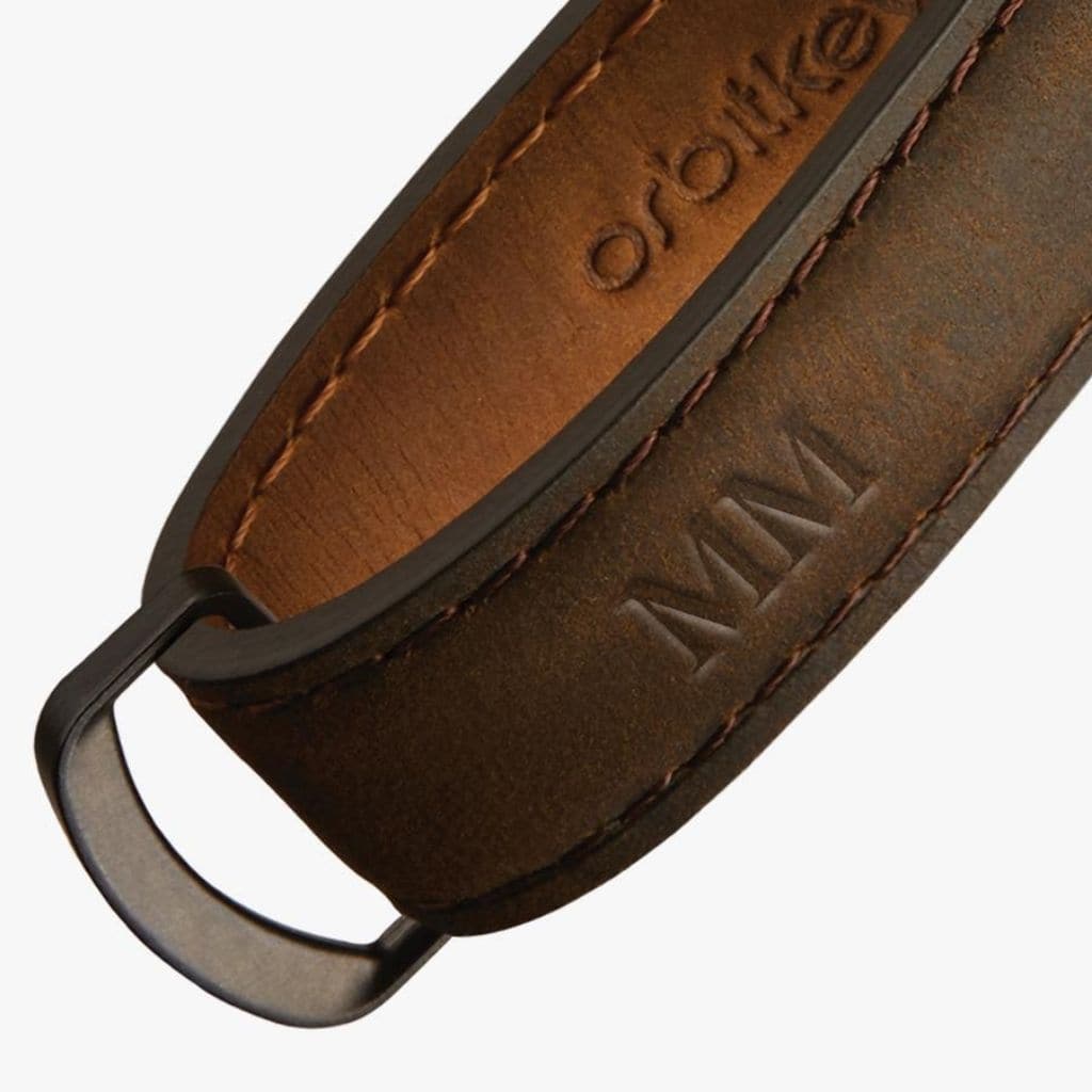 Orbitkey Leather 2.0 Key Organizer - Premium Crazy Horse Leather Key Holder in Oak Brown | Compact Keychain Organizer for Home, Office & Travel Essentials