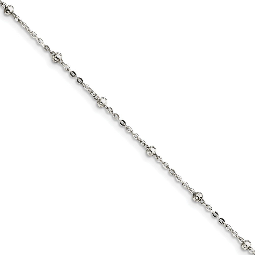 925 Sterling Silver 1mm Beaded Chain Anklet - Dainty Adjustable Foot Jewelry for Women | Perfect for Beach, Summer Outfits & Everyday Wear