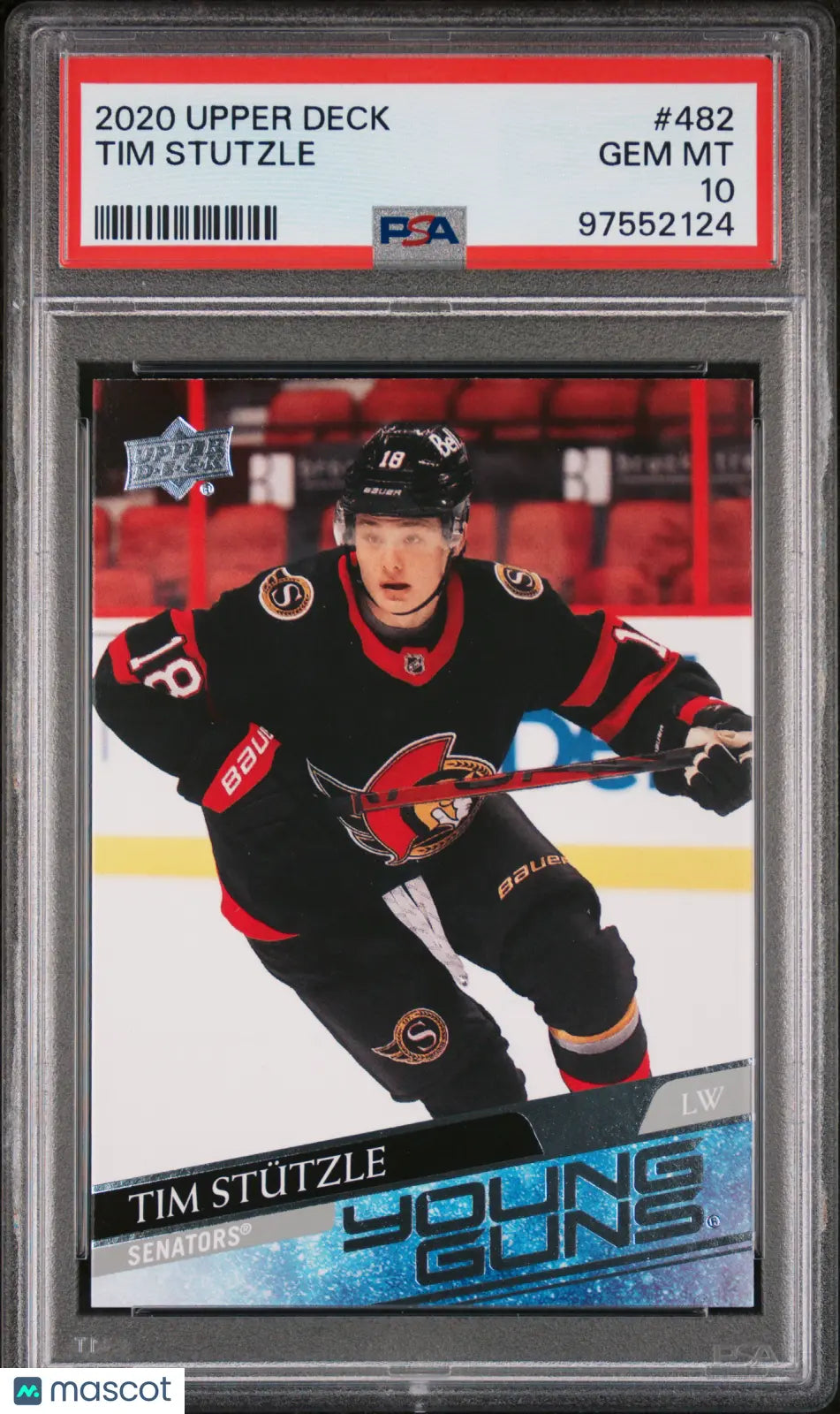 2020-21 Upper Deck Series 2 Hockey Tim Stützle Young Guns Rookie Card #482 PSA 10 Gem Mint - Perfect for Collectors & Hockey Fans, Great Gift for NHL Enthusiasts