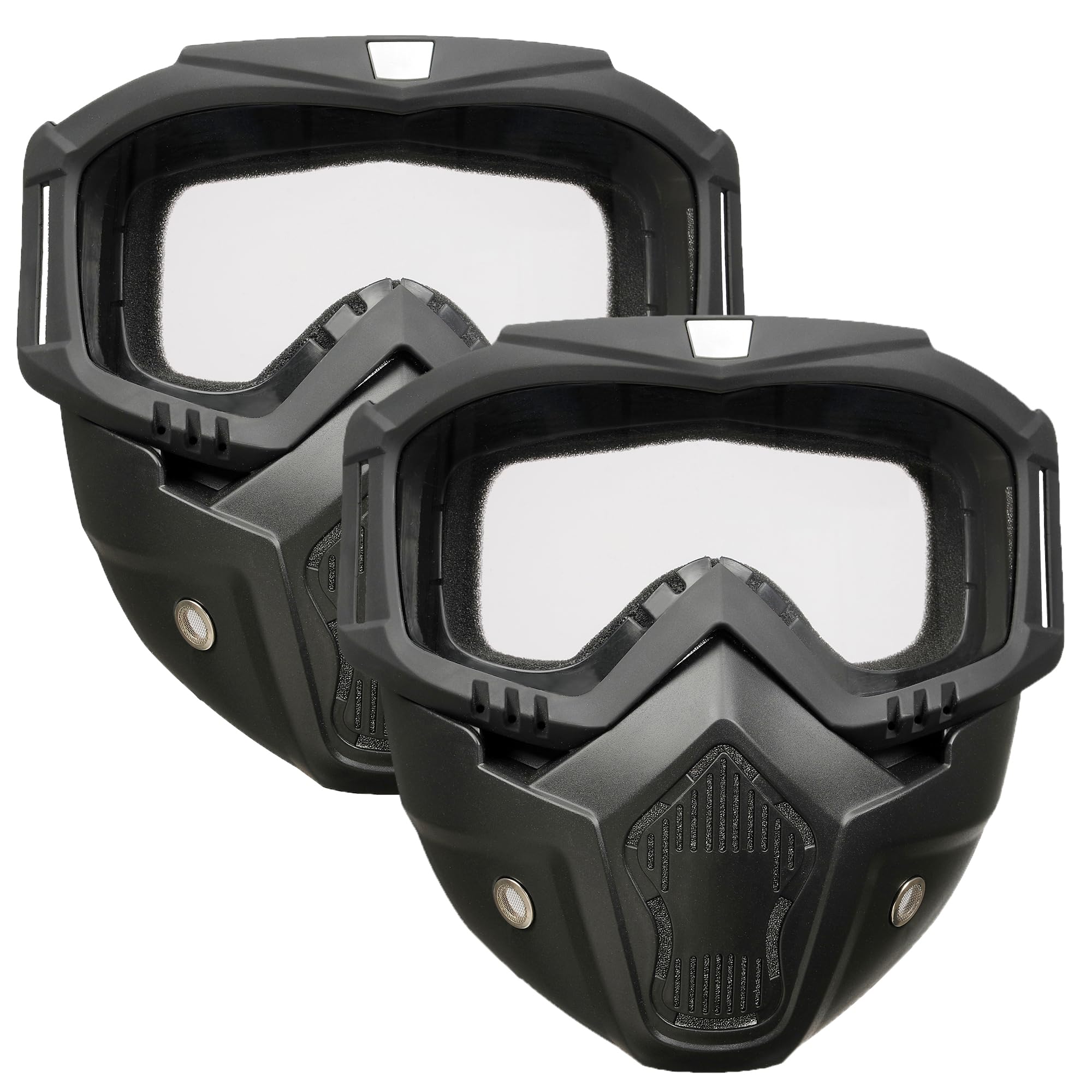 Tactical Airsoft Full Face Mask - Adjustable Paintball & Motorcycle Helmet Goggles with Removable Face Shield for Men & Women - Perfect for Airsoft Battles, Paintball Games & Motorcycle Riding