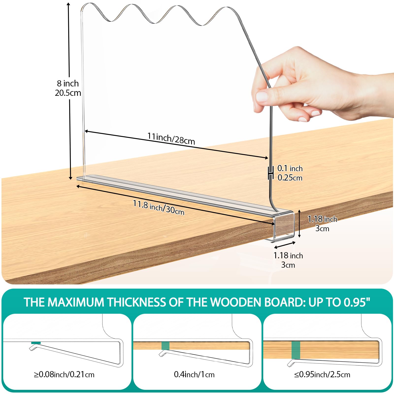 SOYO 8-Pack Clear Acrylic Shelf Dividers - Adjustable Closet Organizers for Wood Shelves | Perfect for Bedroom, Kitchen & Office Storage Organization | Durable Shelf Separators for Neat Pantry, Wardrobe & Workspace