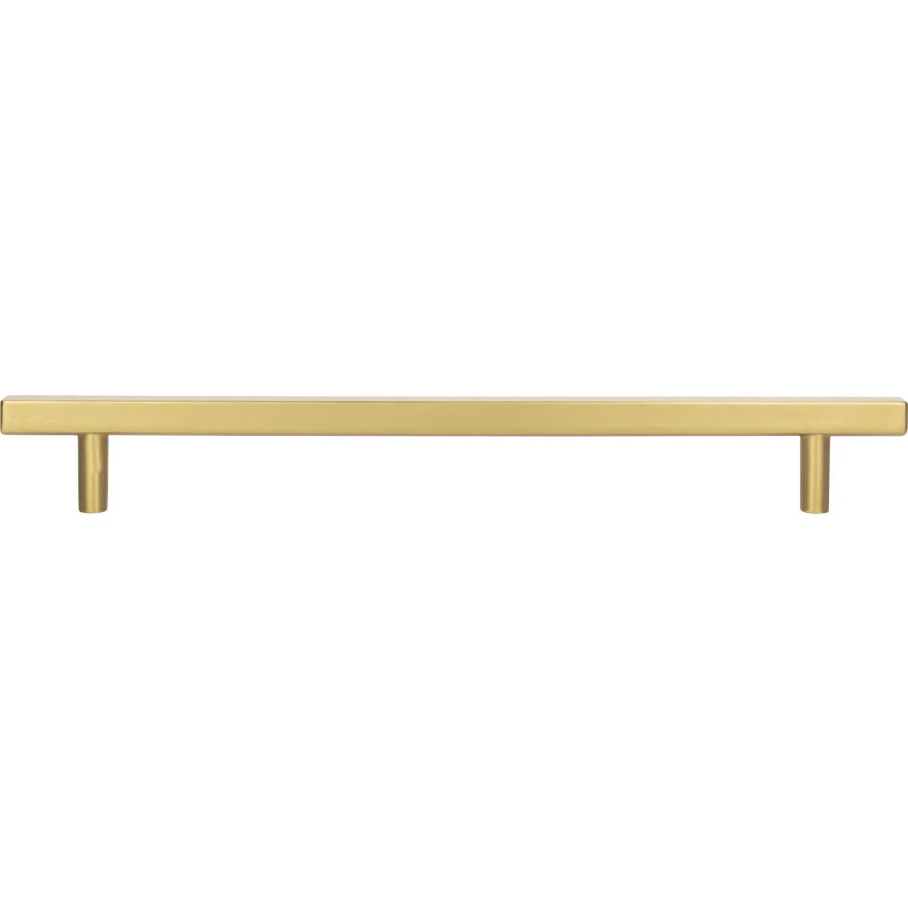 Jeffrey Alexander 12 Inch Brushed Gold Square Cabinet Pull - Modern Dominique Collection Kitchen Cabinet Handle for Drawers & Cabinets - Perfect for Home Renovation & DIY Projects