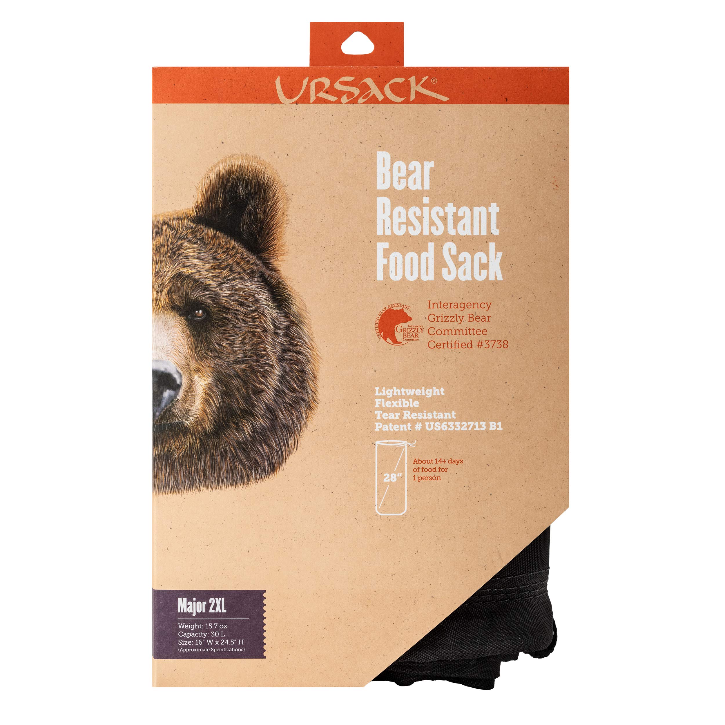 Ursack Major 2XL Bear-Proof Backpack - Lightweight Bear-Resistant Food Bag for Backpacking & Camping - Perfect for Hiking, Outdoor Adventures and Wilderness Trips