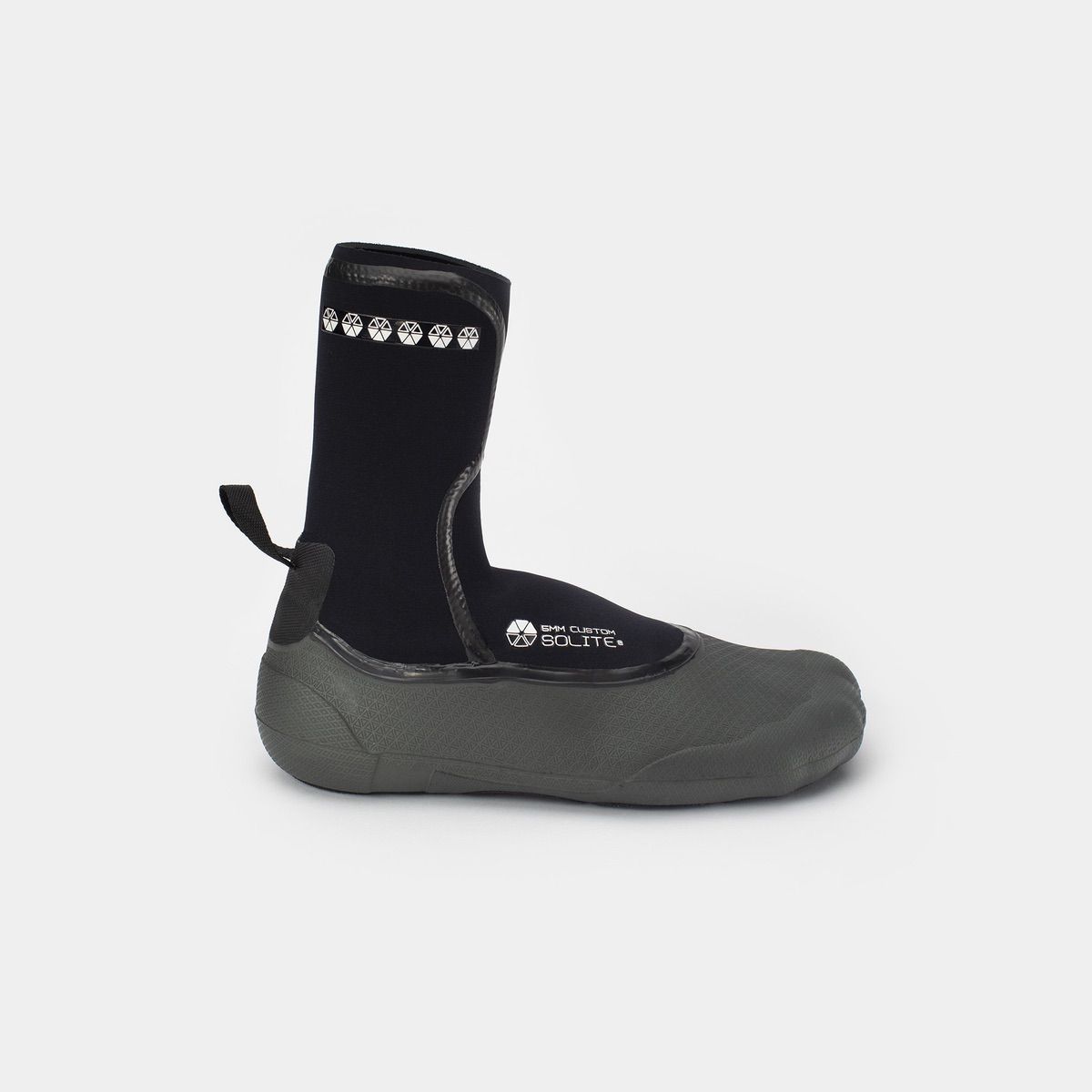 5mm SOLITE Neoprene Booties for Men & Women - Black/Grey Wetsuit Socks with Heat Booster - Perfect for Surfing, Diving & Cold Water Activities